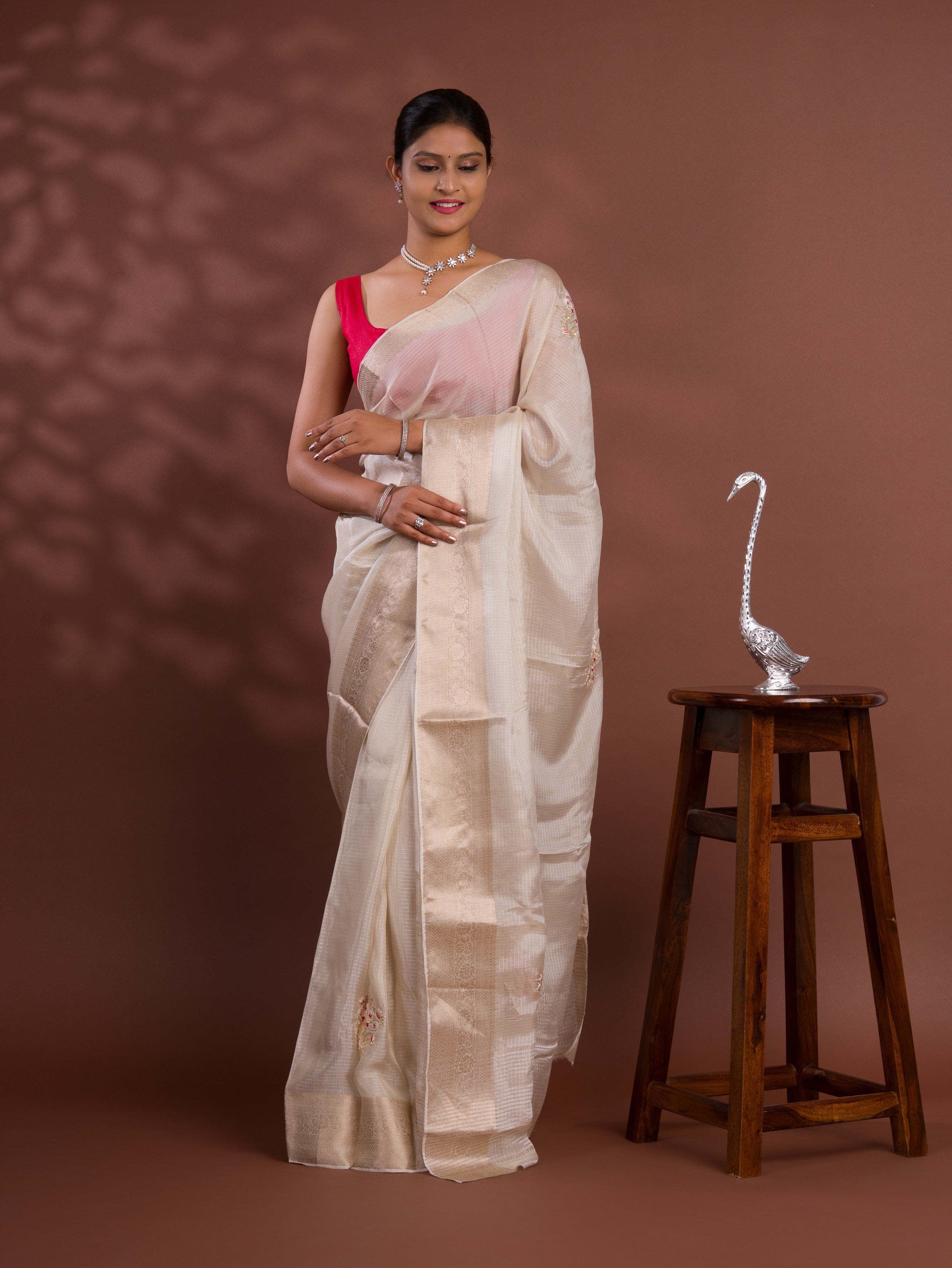 Tanmira Kotadoriya Banarasi Zari Border With Zardoji Guleen Work Saree  RG