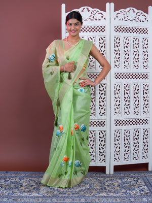 By Printed Saree Wih Casual Wear