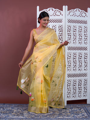 By Printed Saree Wih Casual Wear