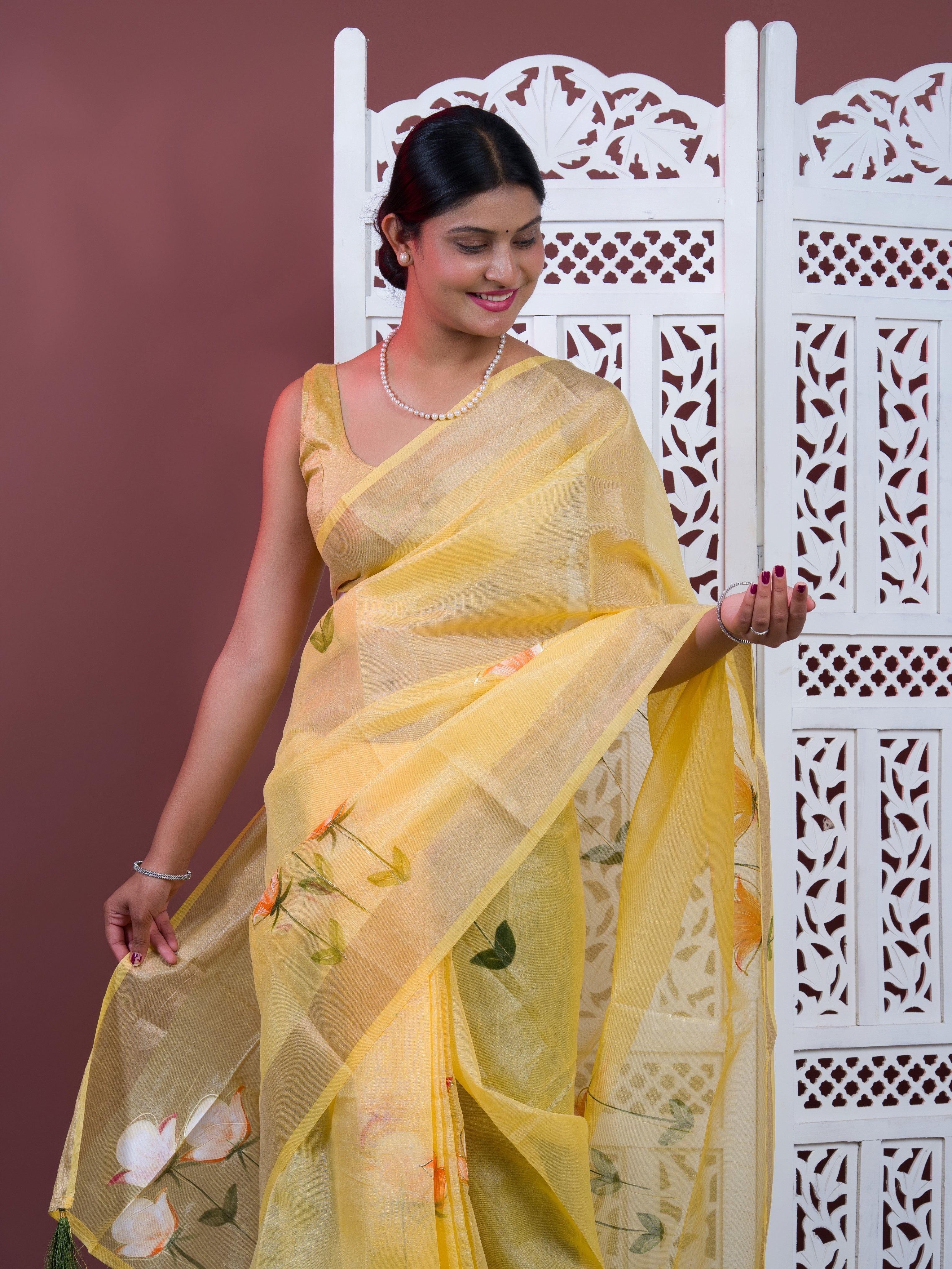 By Printed Saree Wih Casual Wear