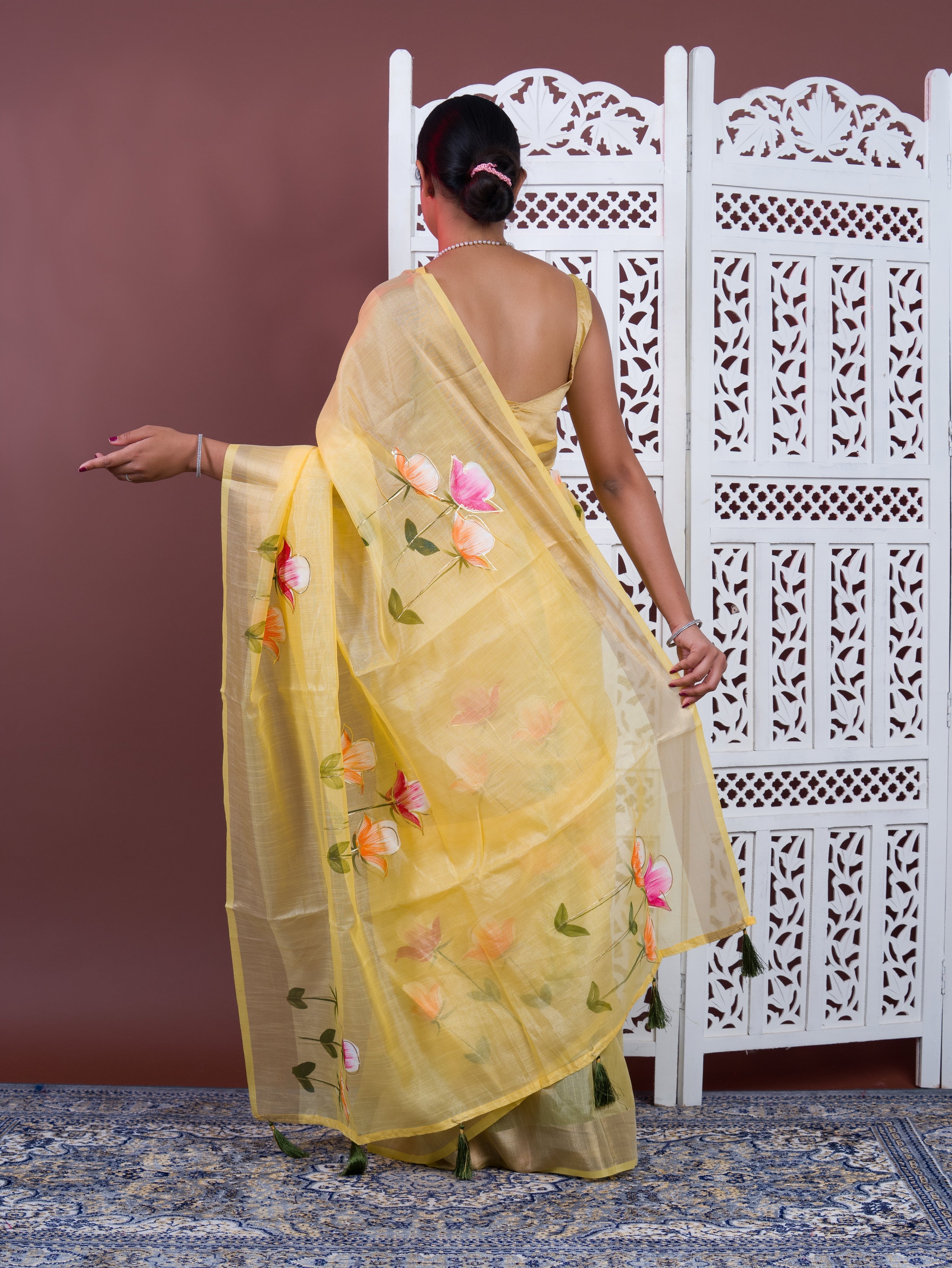 By Printed Saree Wih Casual Wear