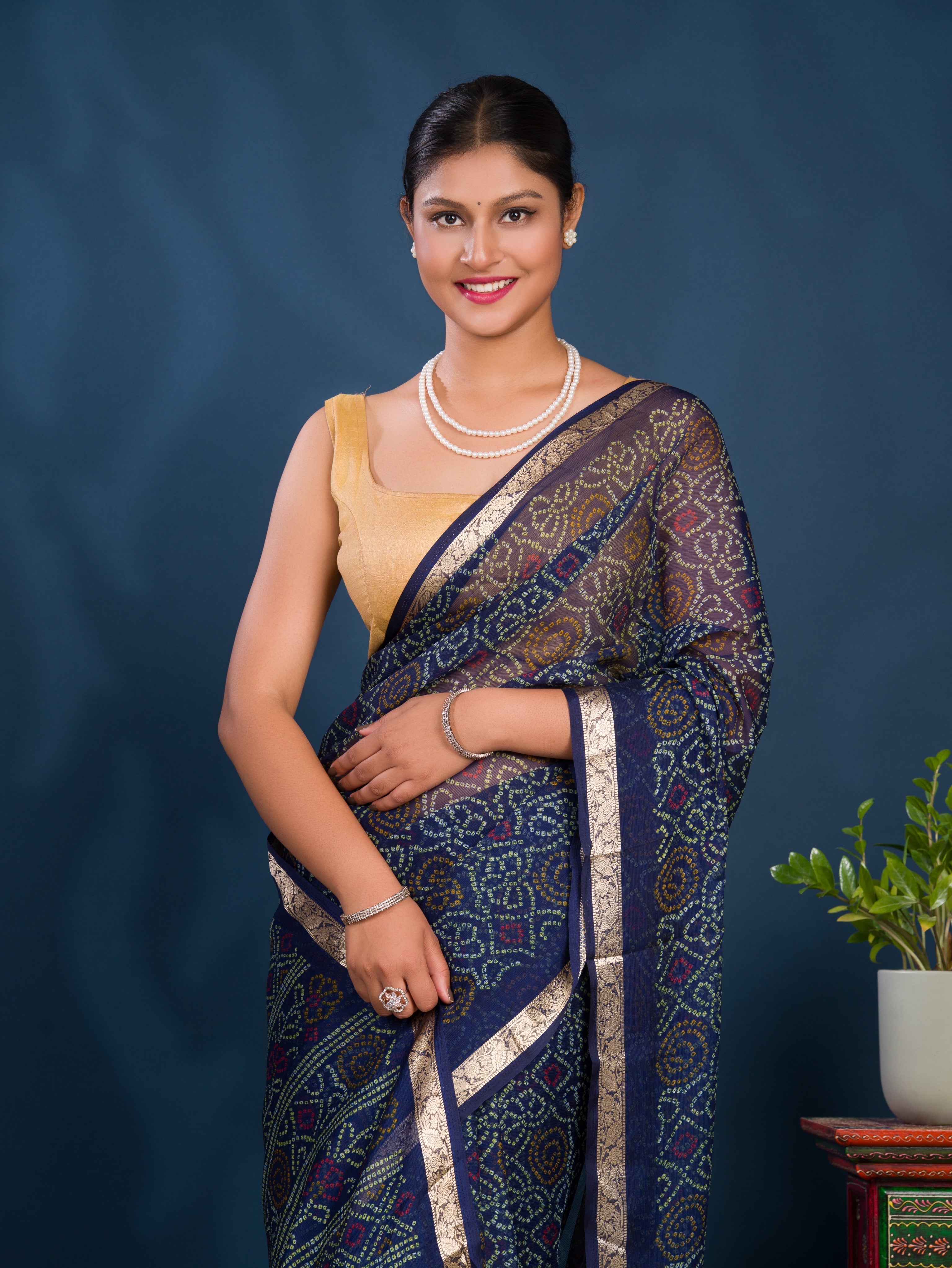 By Bandhani Saree With Casual wear