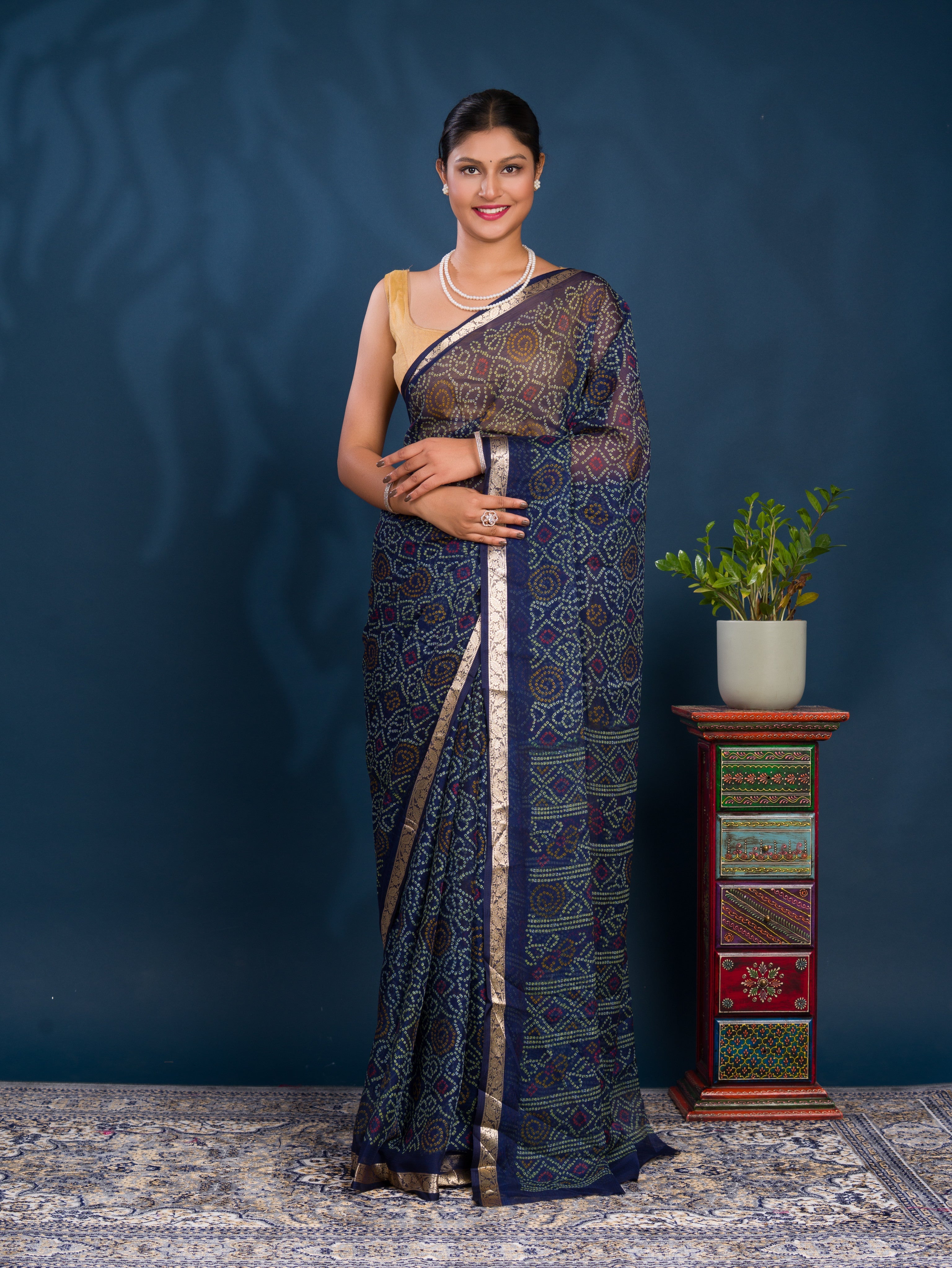 By Bandhani Saree With Casual wear