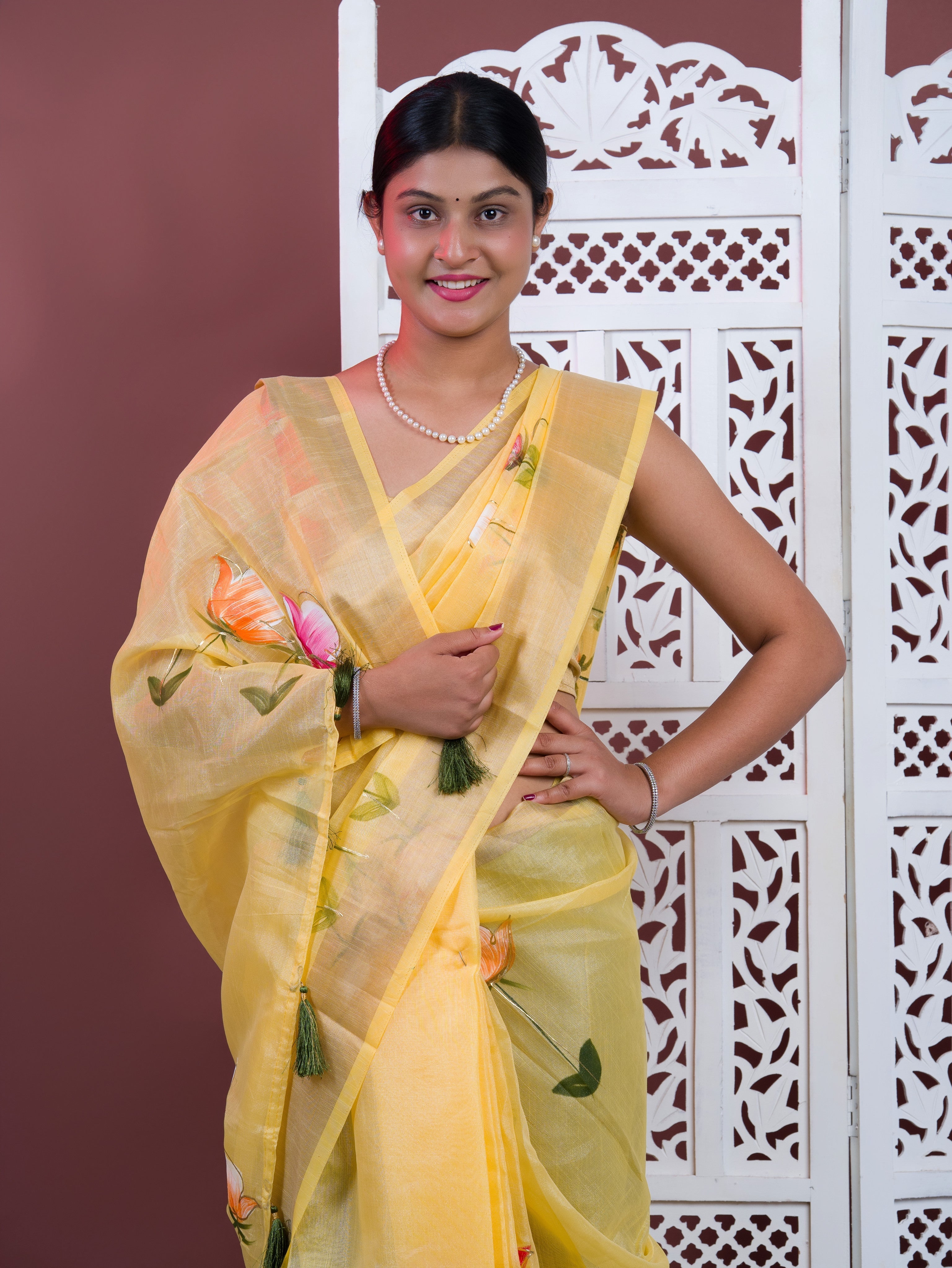 By Printed Saree Wih Casual Wear