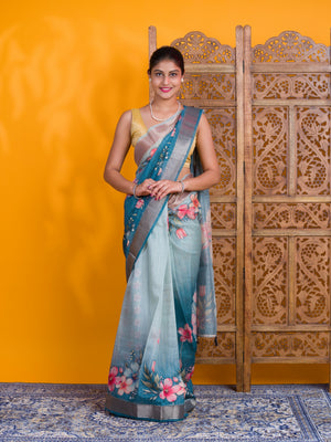 By Printed Saree With Casual Wear