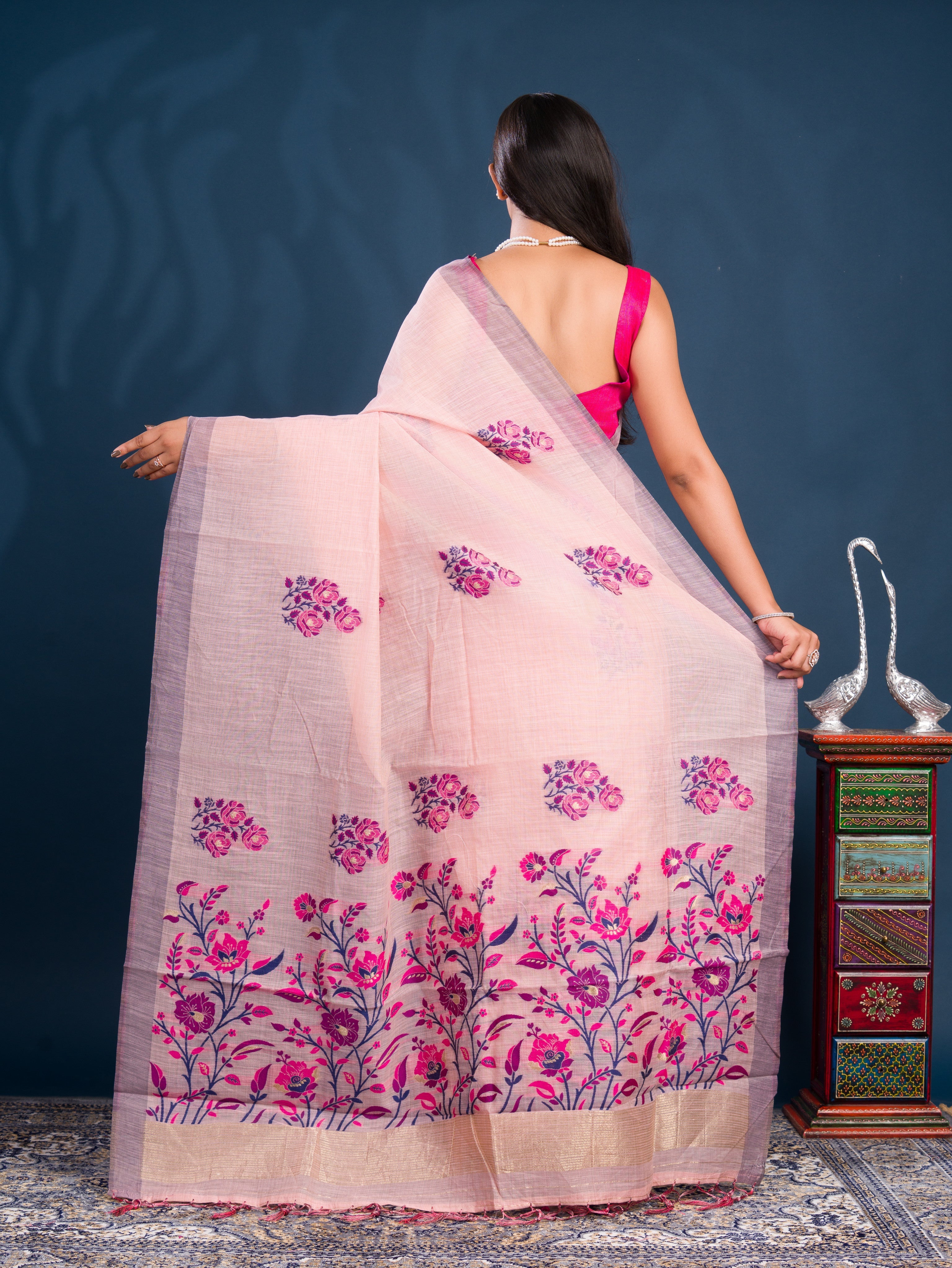 By Kanchi Linen South Indian Saree 