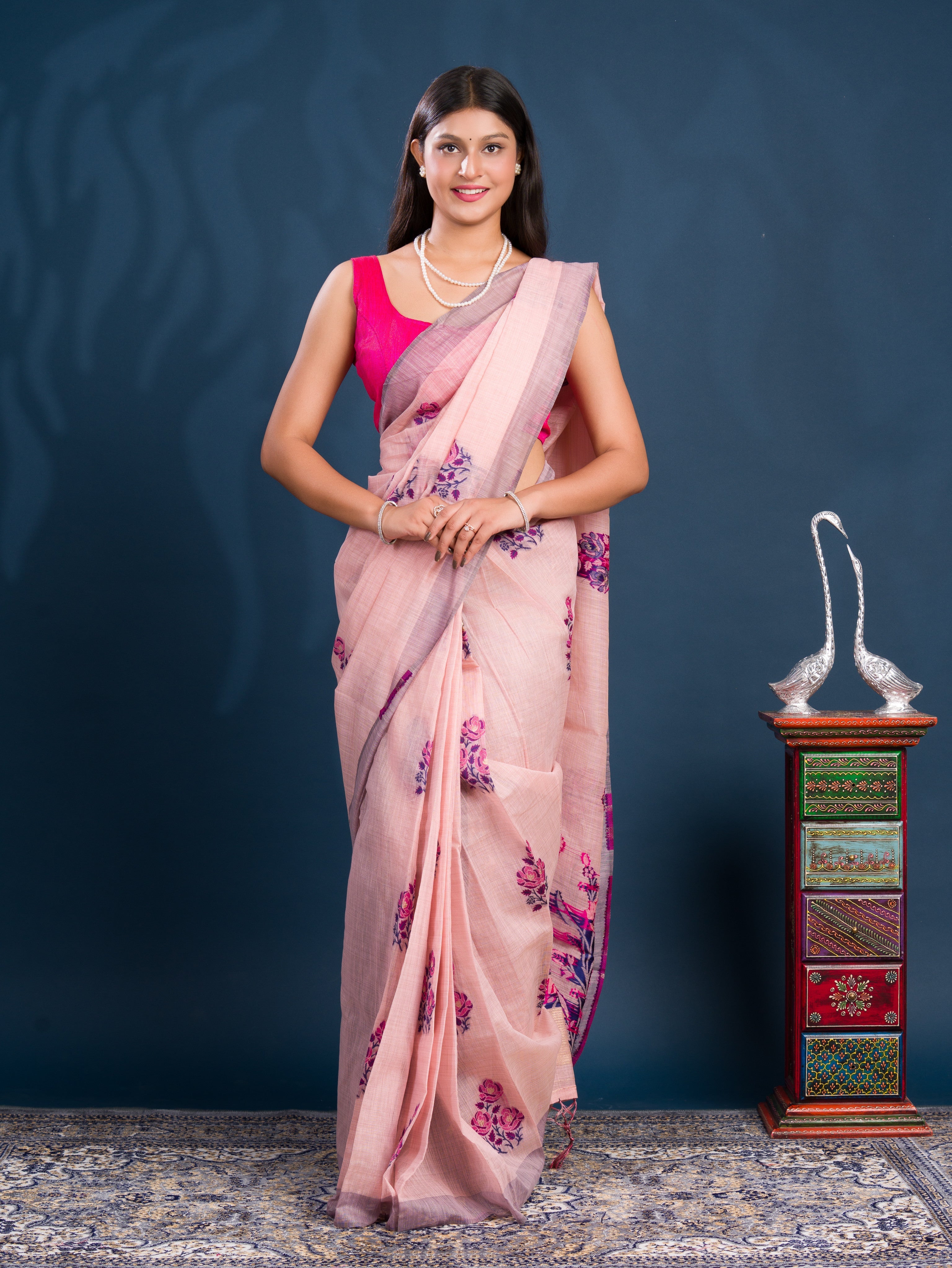 By Kanchi Linen South Indian Saree 