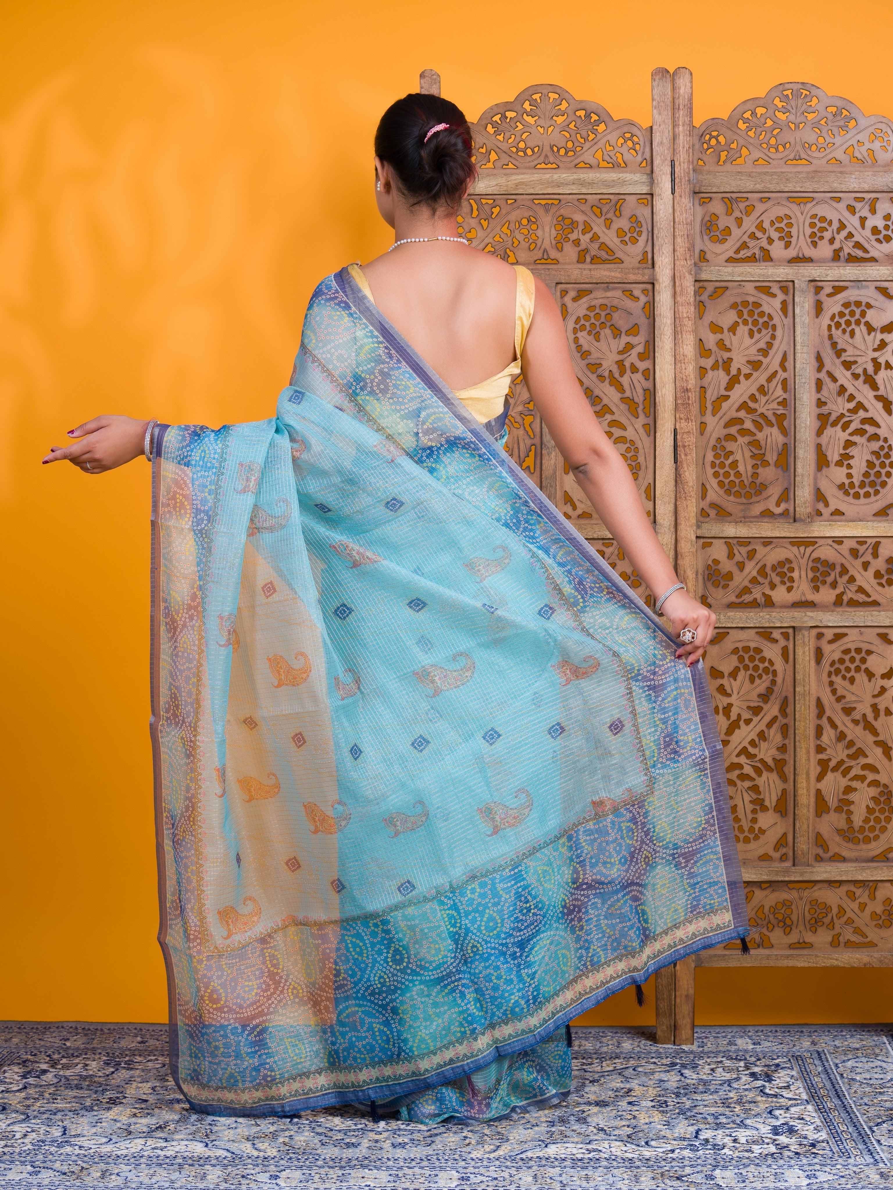 By Bandhani Saree With Casual Wear