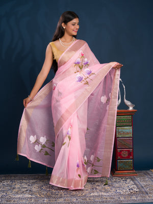 By Printed Saree Wih Casual Wear