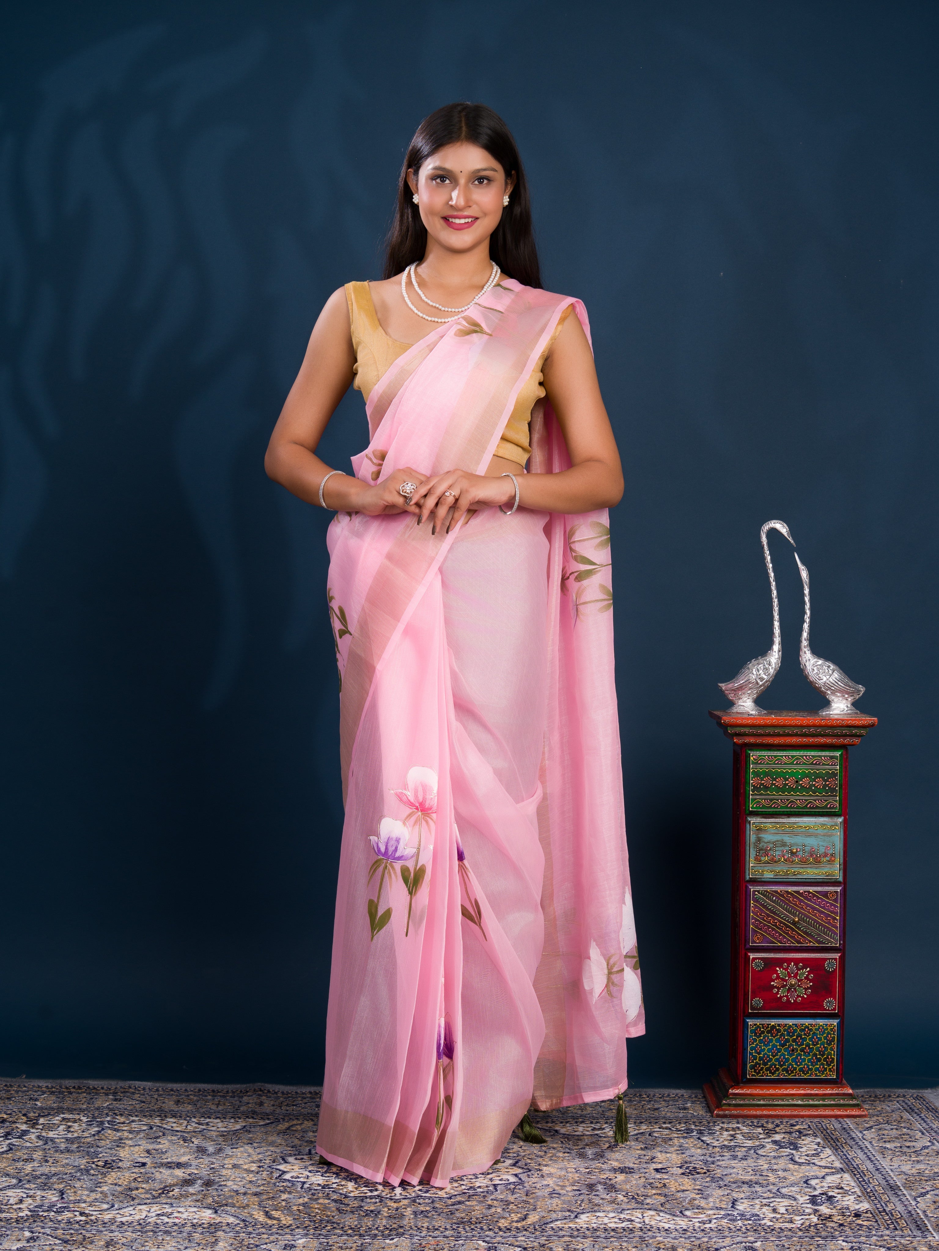 By Printed Saree Wih Casual Wear