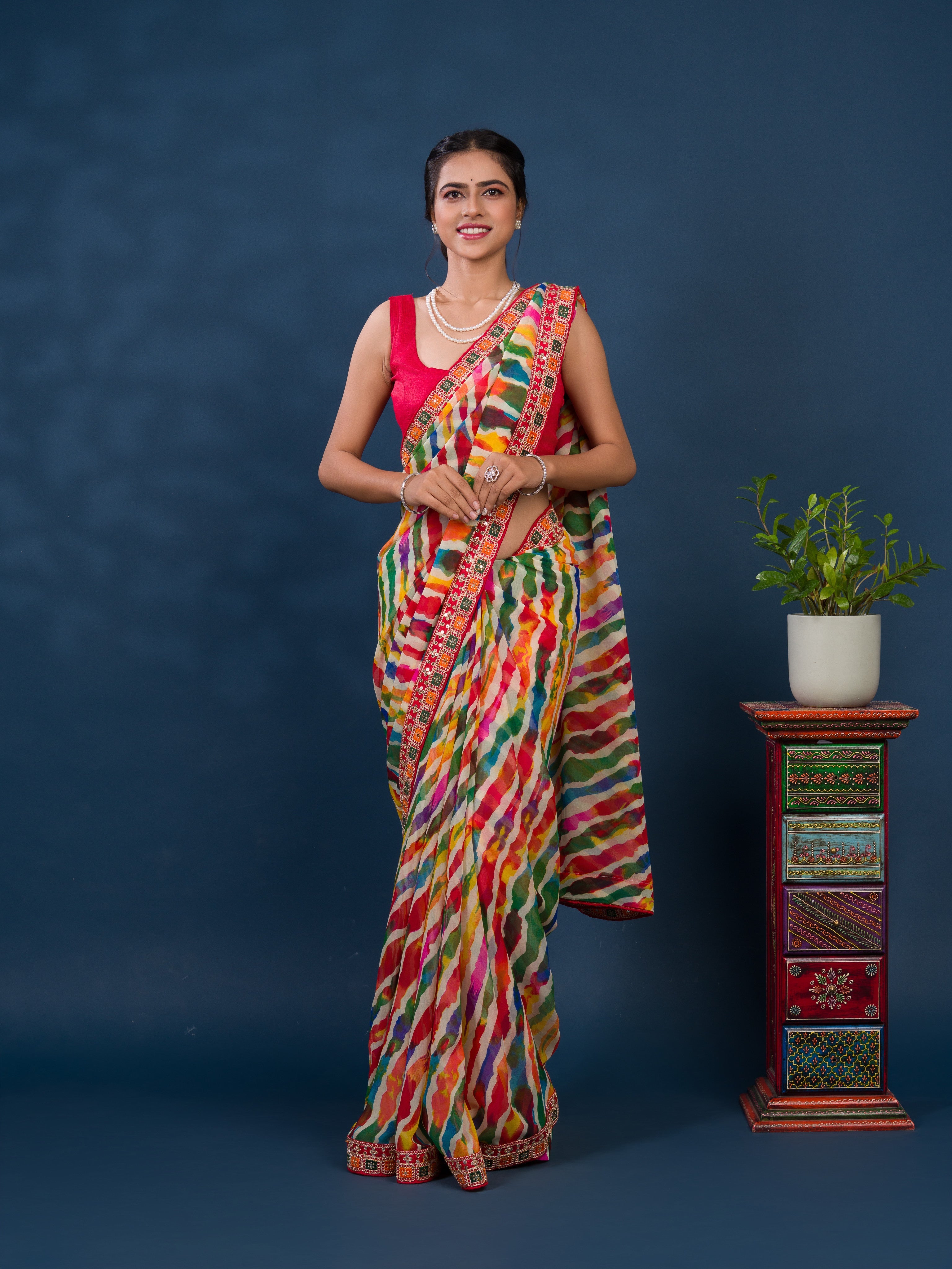 Leheriya Style saree under 1000