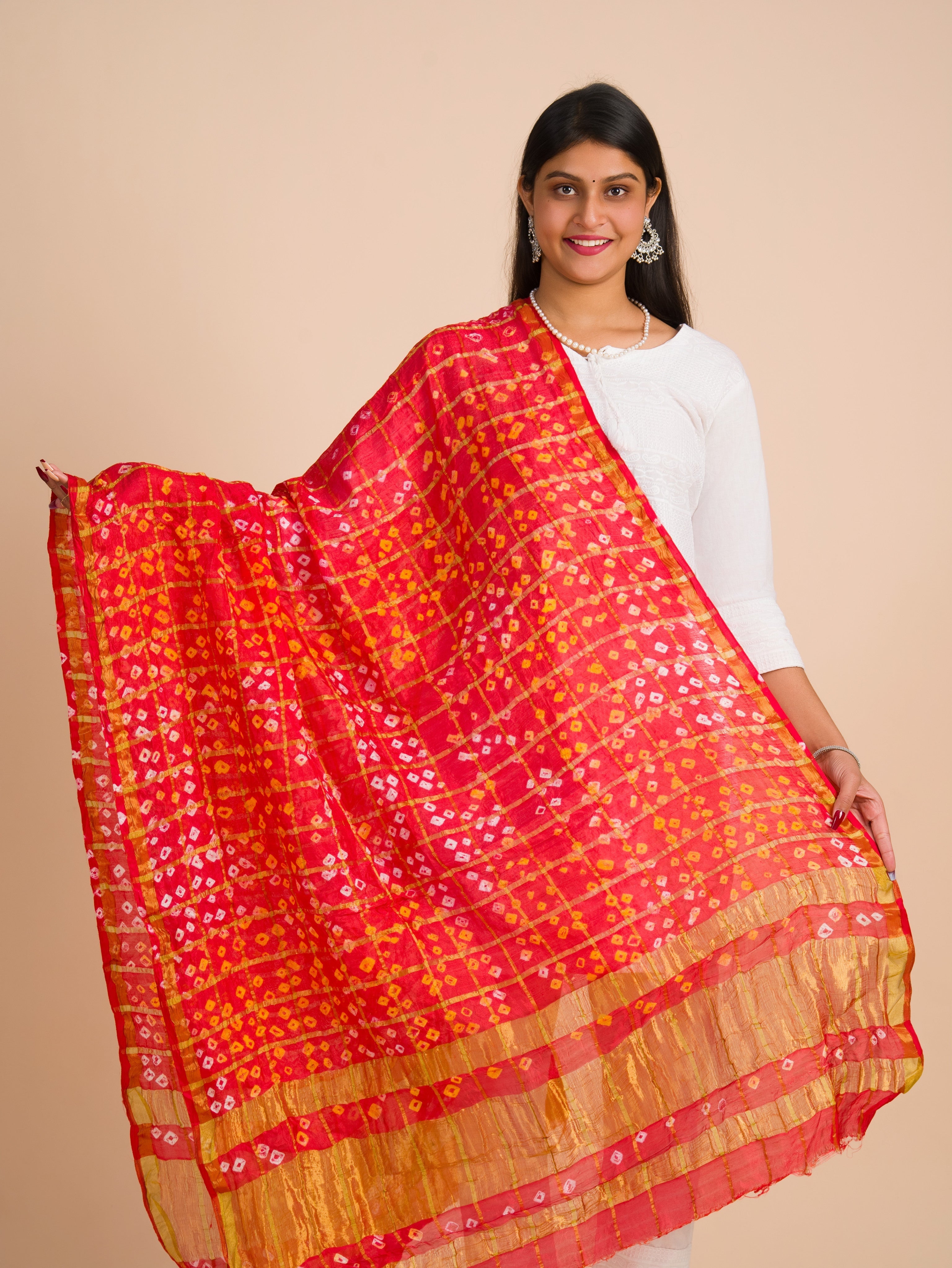 By Premium Art Silk Bandhani Ghatchola Dupatta for Traditional Look