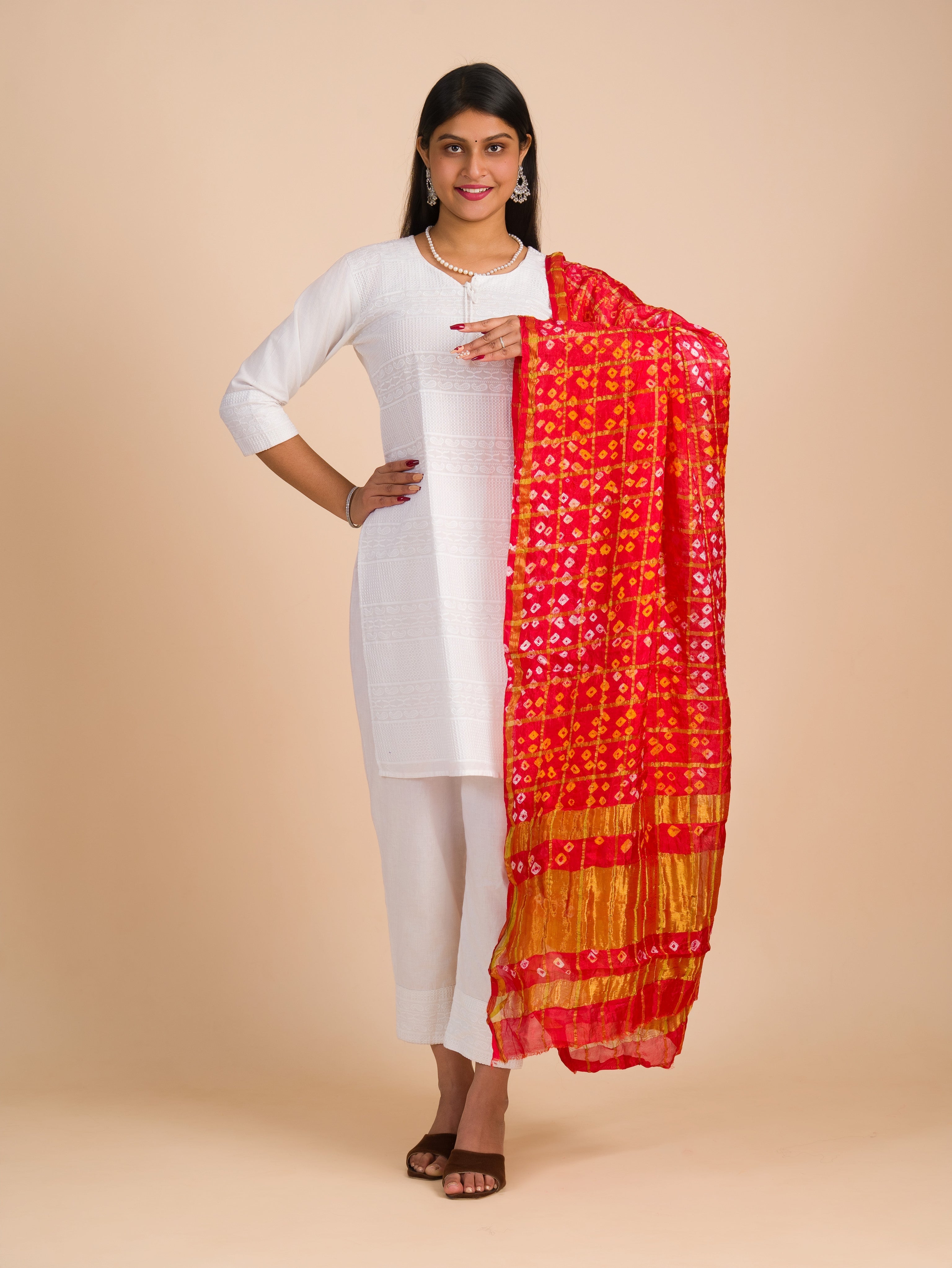 By Premium Art Silk Bandhani Ghatchola Dupatta for Traditional Look