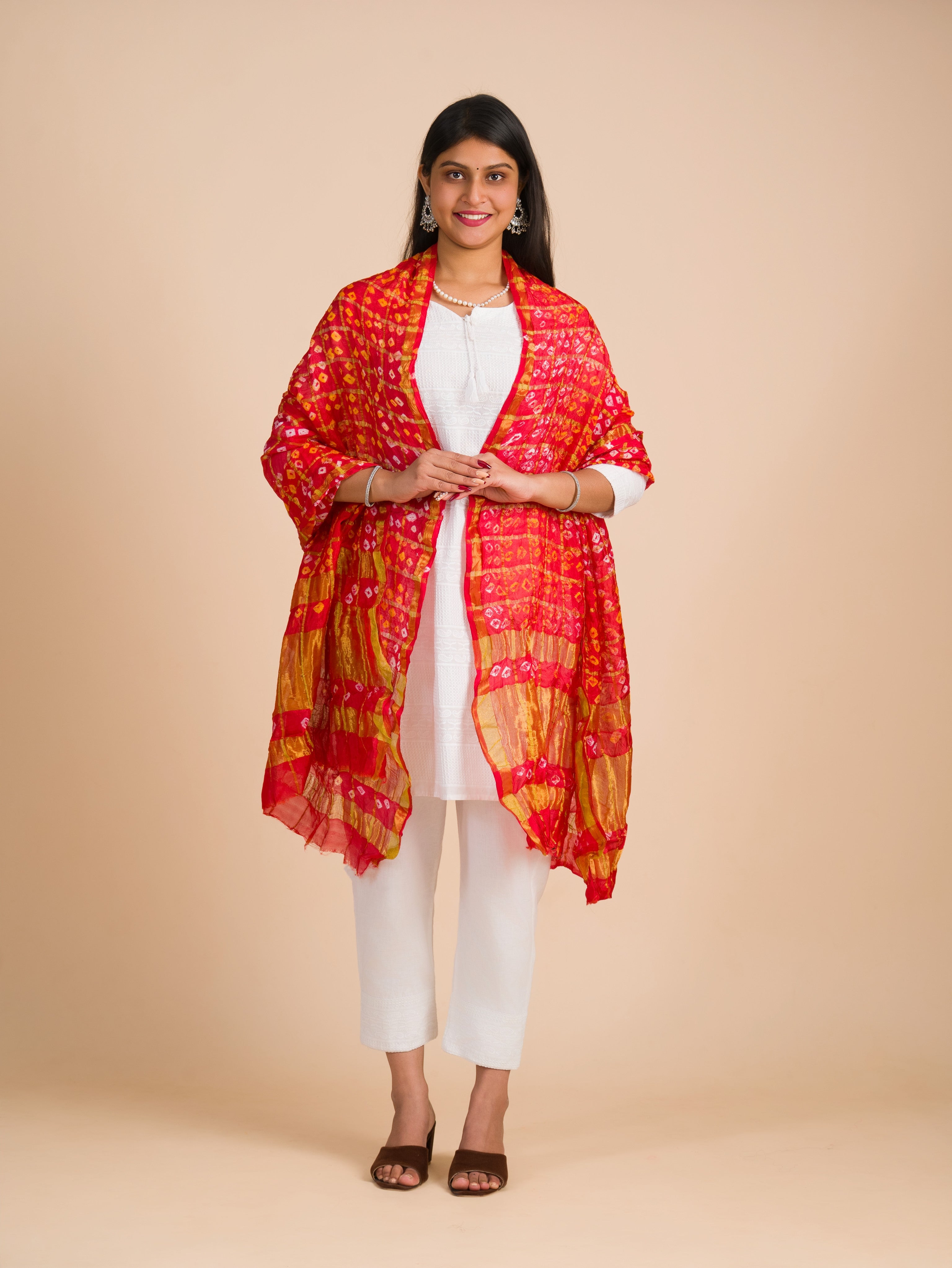 By Premium Art Silk Bandhani Ghatchola Dupatta for Traditional Look