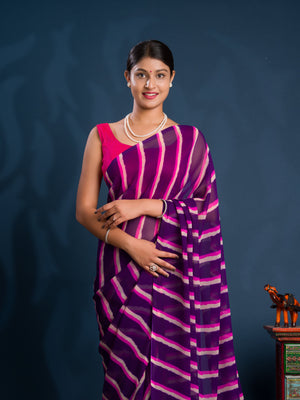 Leheriya Style  Saree With Casual Wear
