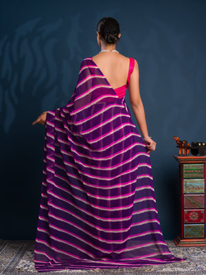 Leheriya Style  Saree With Casual Wear