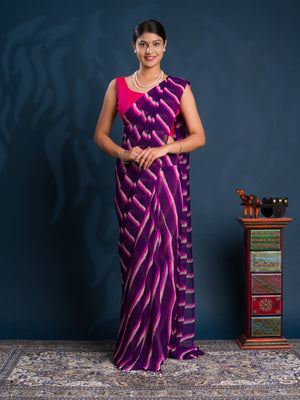 Leheriya Style  Saree With Casual Wear