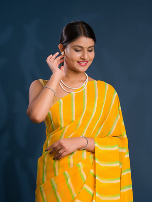 Leheriya Style  Saree With Casual Wear