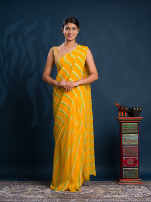 Leheriya Style  Saree With Casual Wear