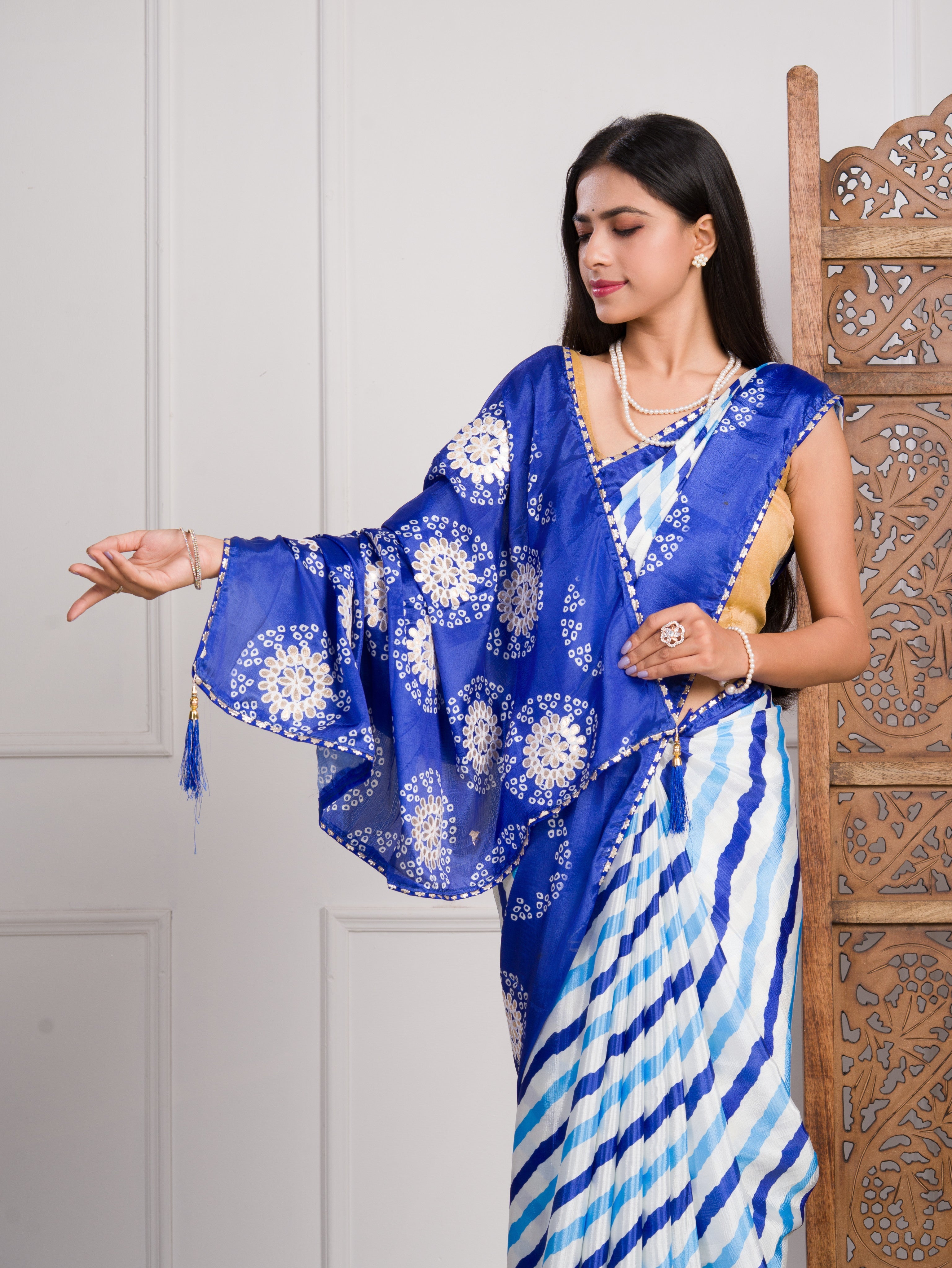 By Bandhani Saree With Casual Wear