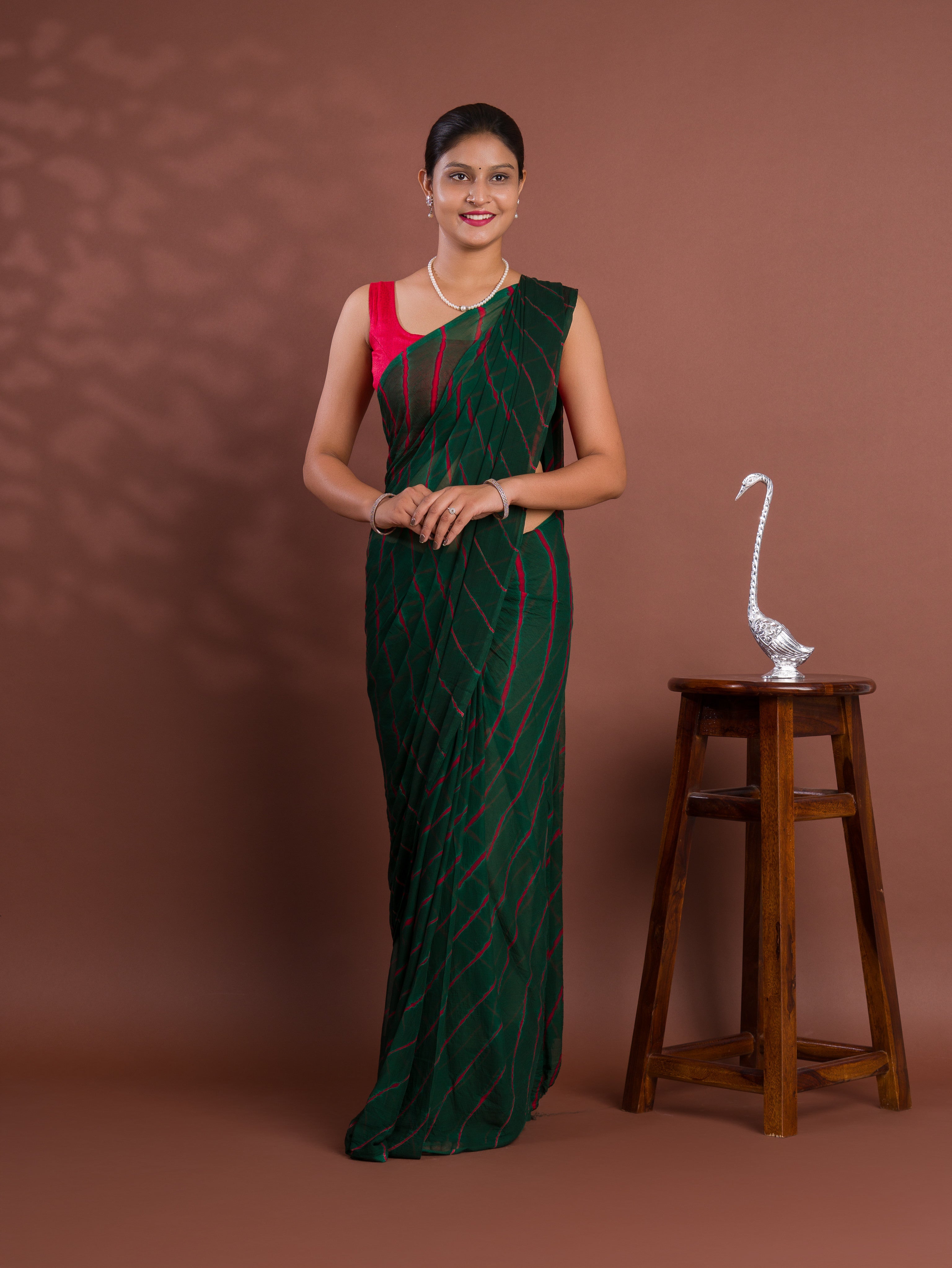 Tanmira New Spiceal Chiffon Leheriya Style With Casual  Wear Saree KRN