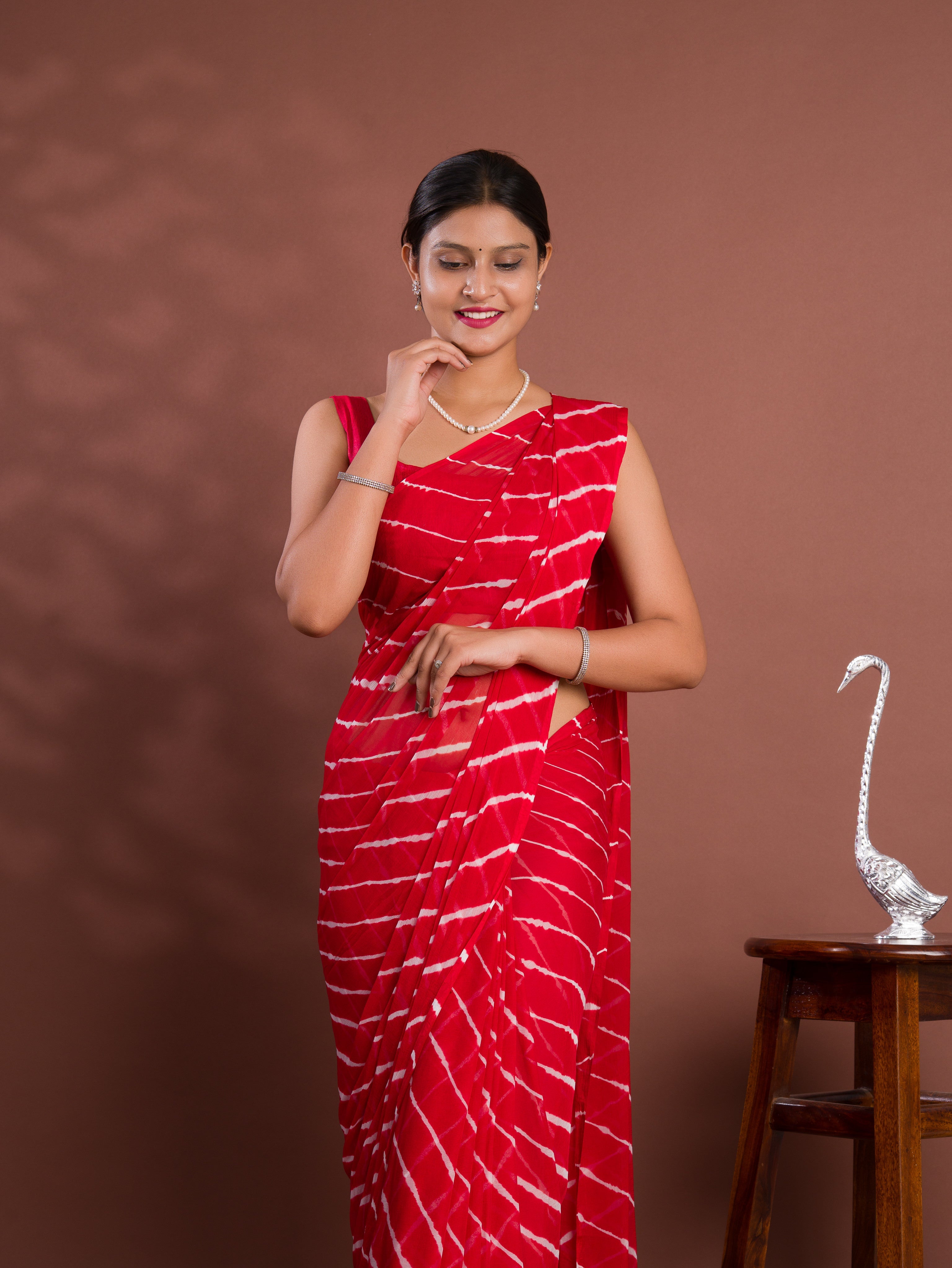 By New Chiffon Leheriya Style With Casual Wear Saree