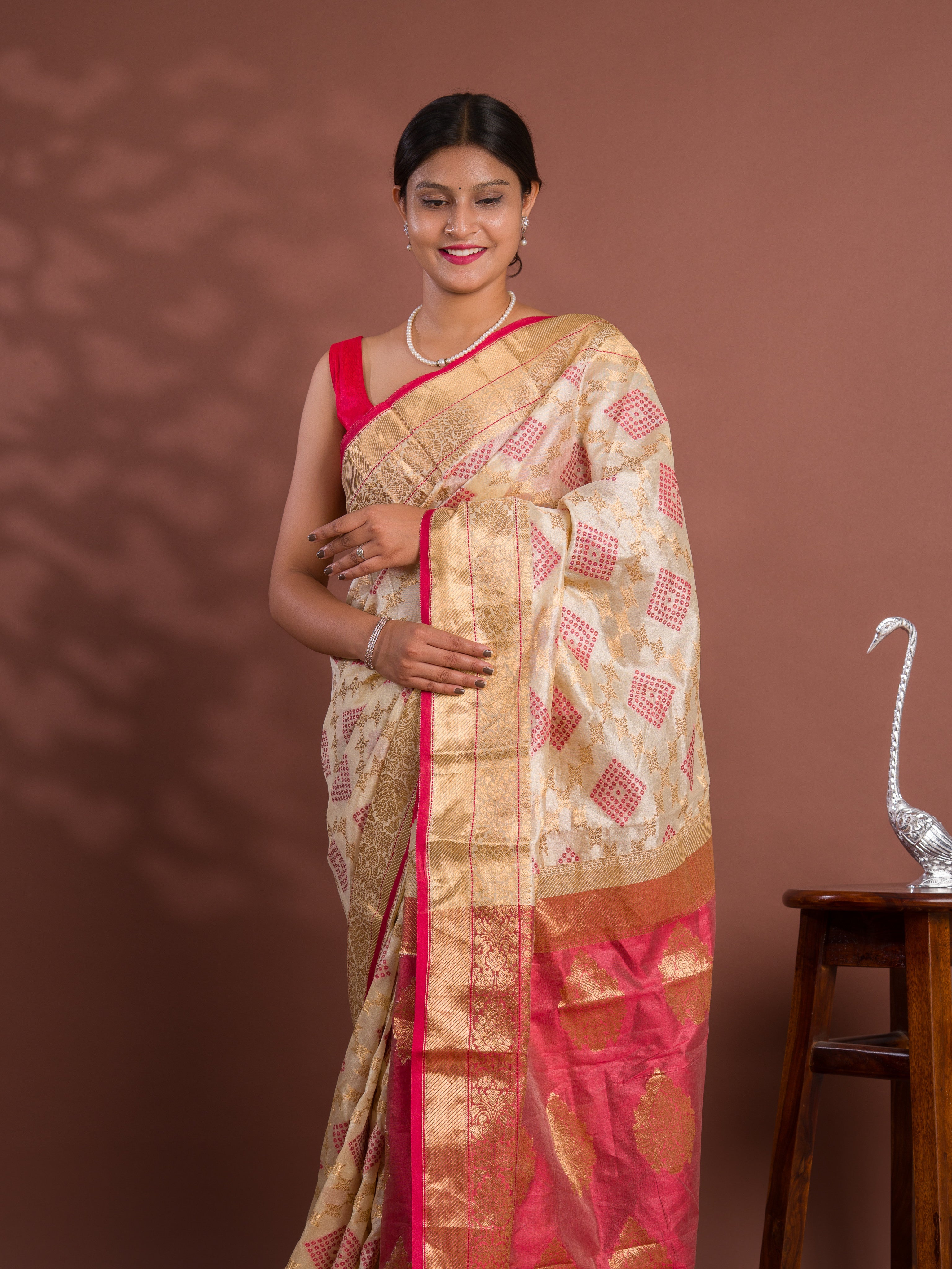 Tanmira New Kanjivaram Silk Style maheshwari Cotton Mahajani Saree