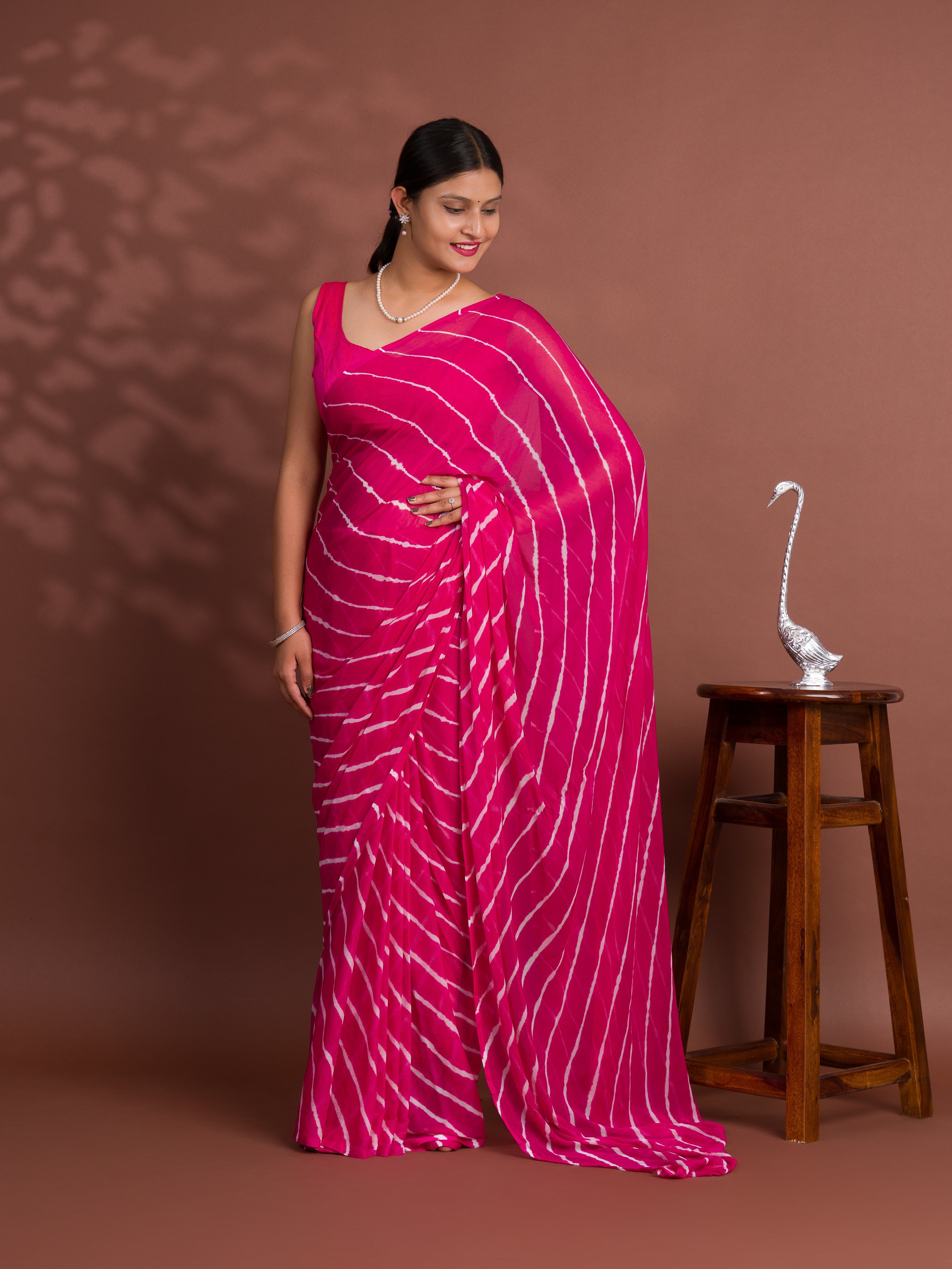 Tanmira New Chiffon Leheriya Style With Casual WearSaree KRN