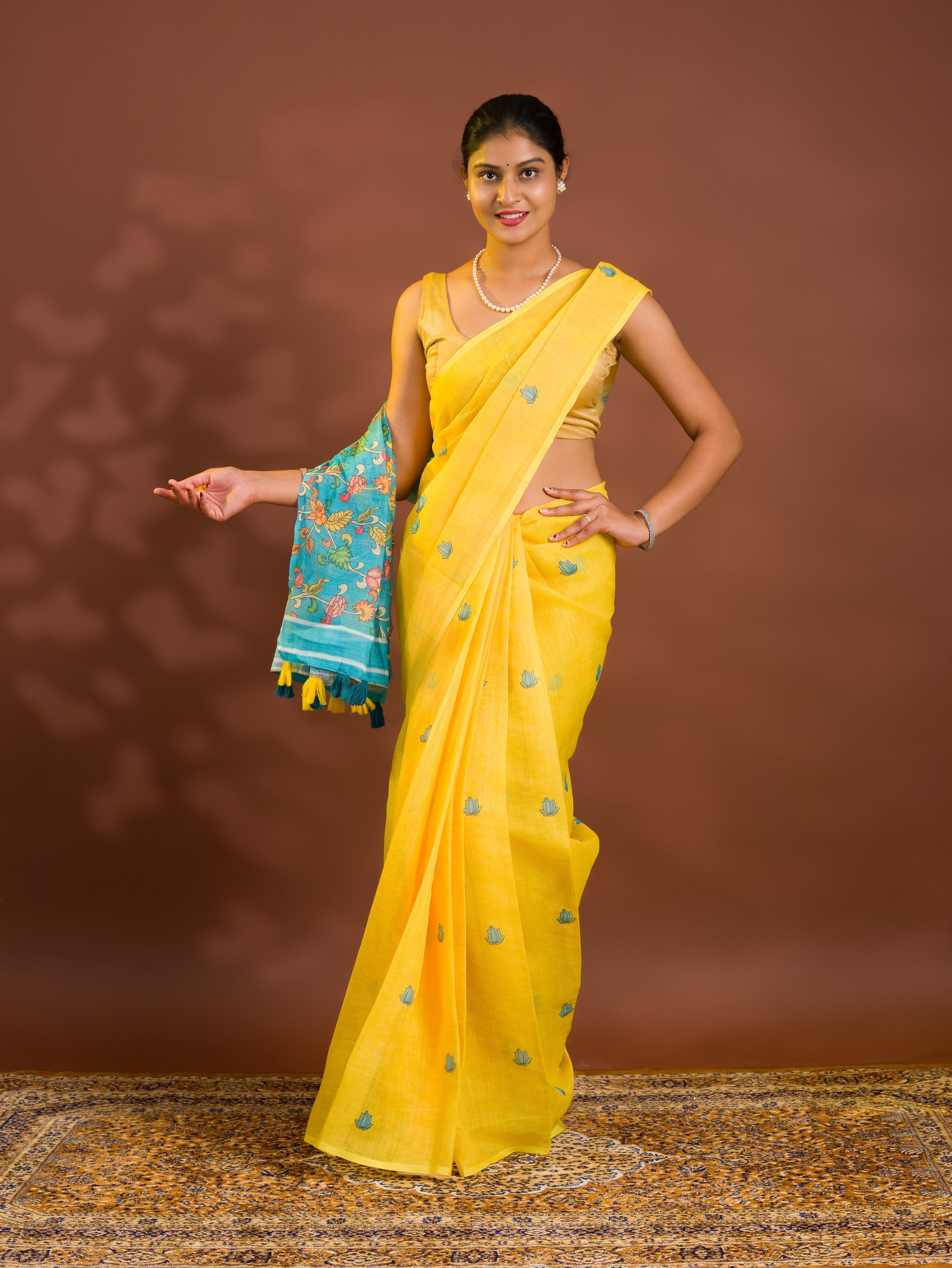 By Kalamkari  Saree With Casual/ Festive Wear