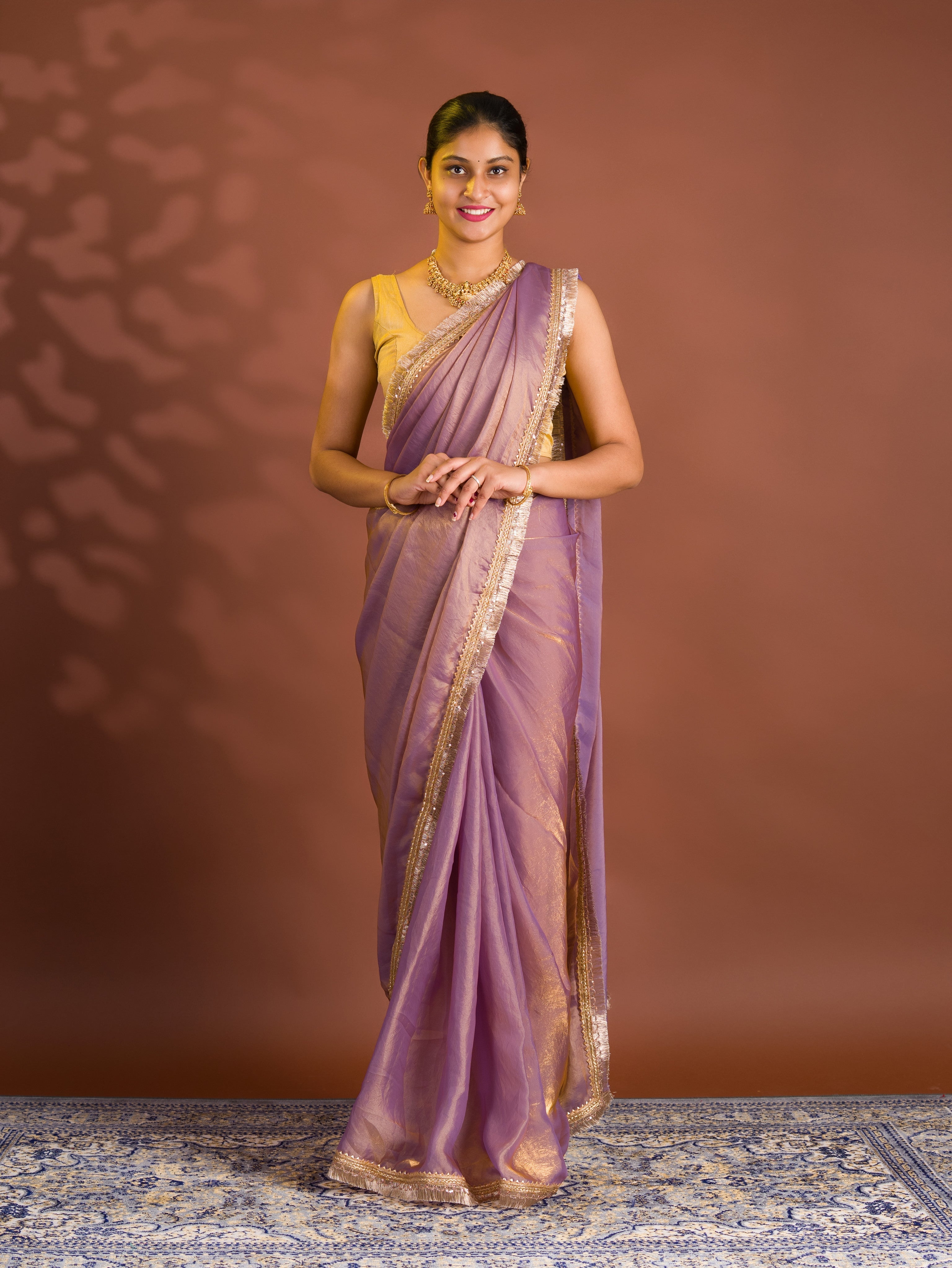 By Chiffon Tissue Saree  With Party Wear