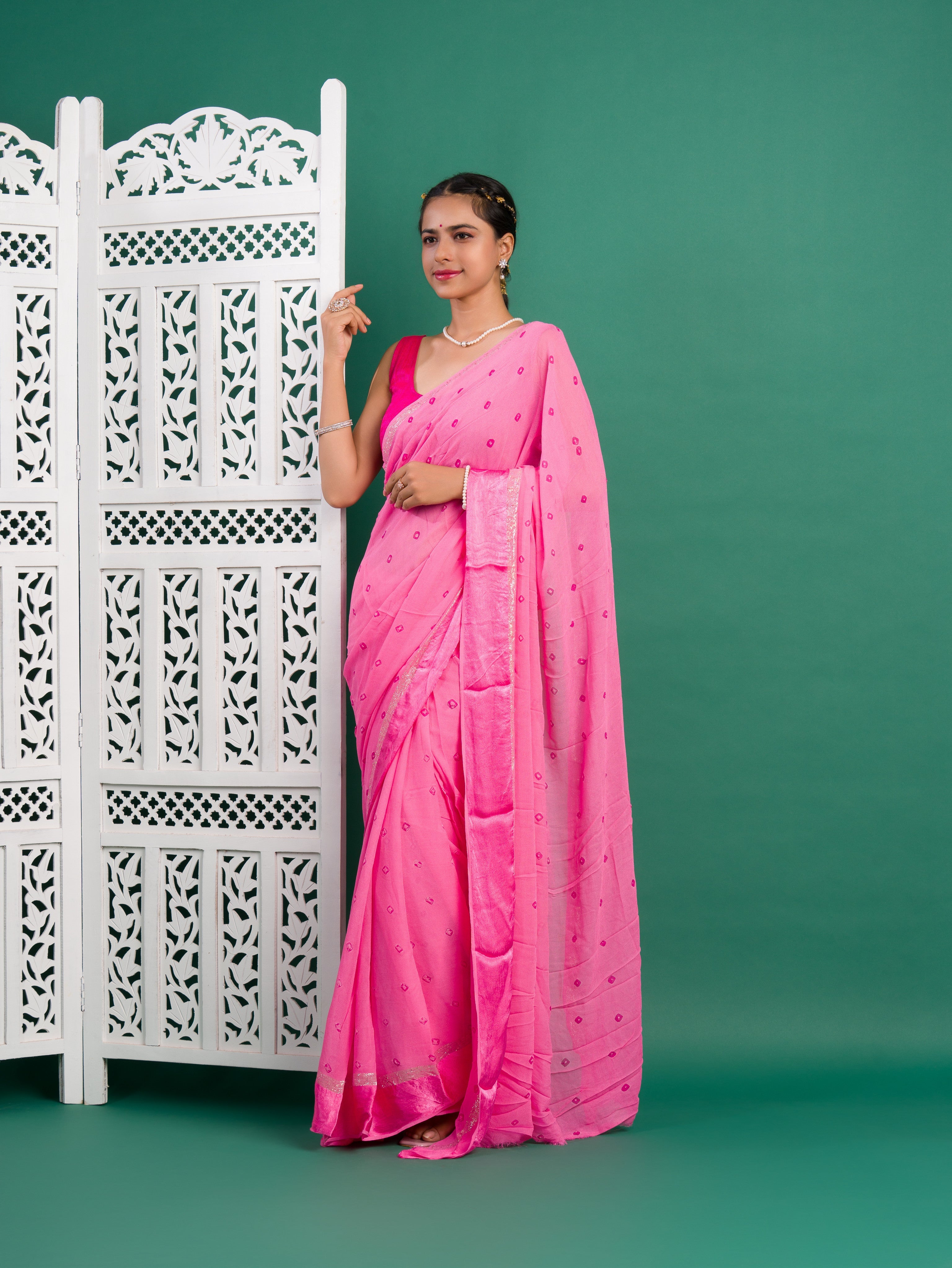 Tanmira New Casual Wear Georgette Saree with Traditional Bandhani Touch CHAND