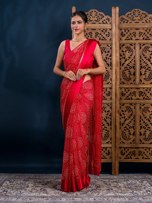 By Bandhani Saree With Casual Wear