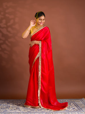 By Karwachauth Saree  With Party Wear