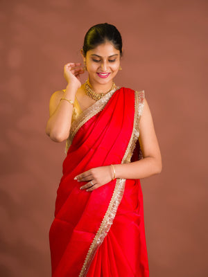 By Karwachauth Saree  With Party Wear