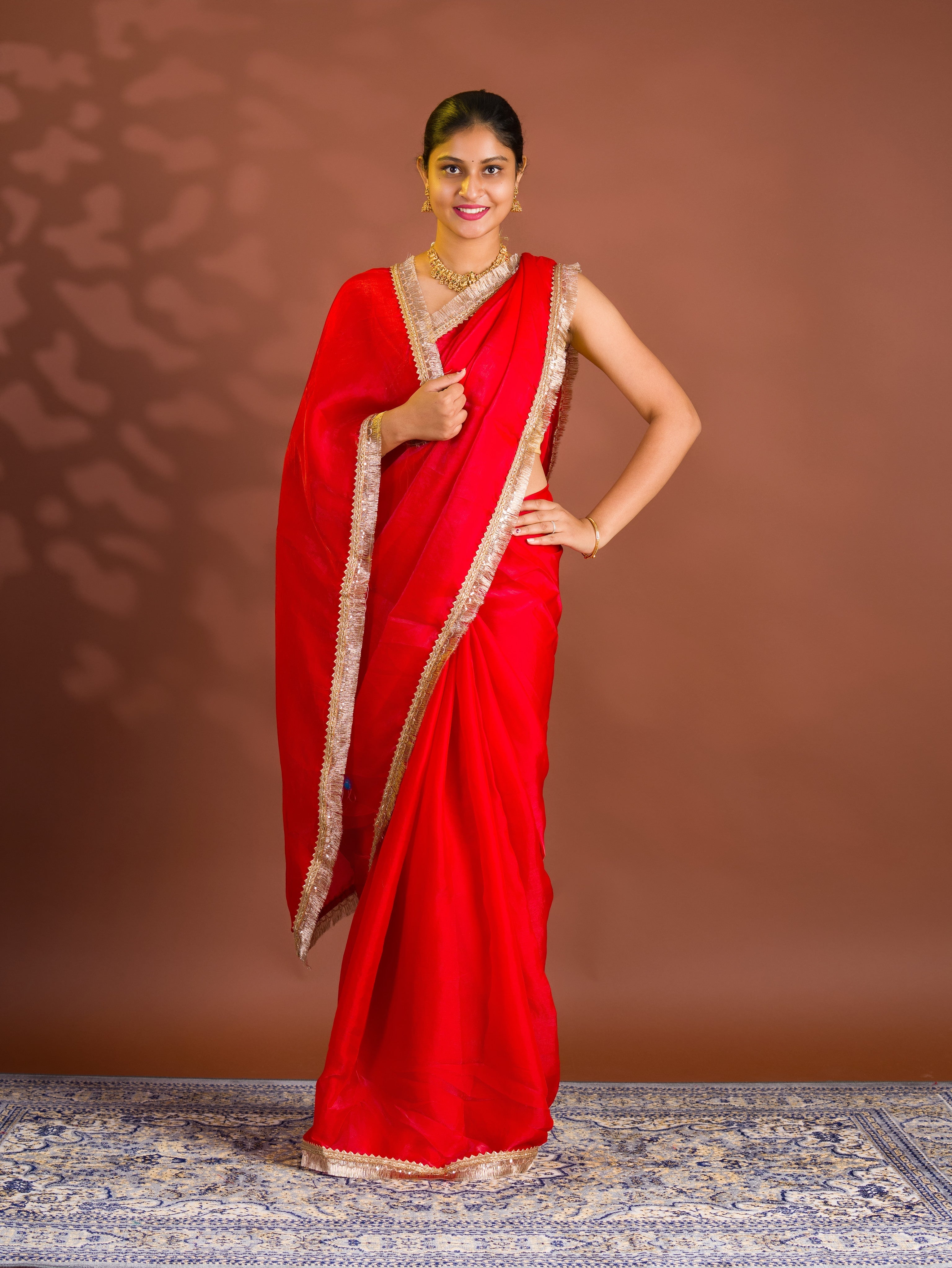 By Karwachauth Saree  With Party Wear