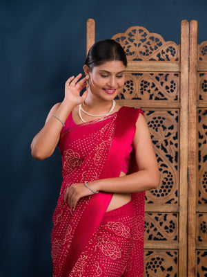 By Bandhani Saree With Casual Wear