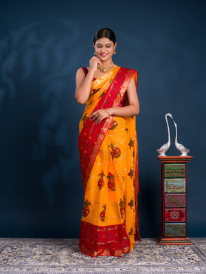 By Ghatchola Saree With Bikaneri bandhej Work 