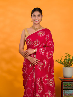 By Gaji Bandhani Saree With Wedding  Wear