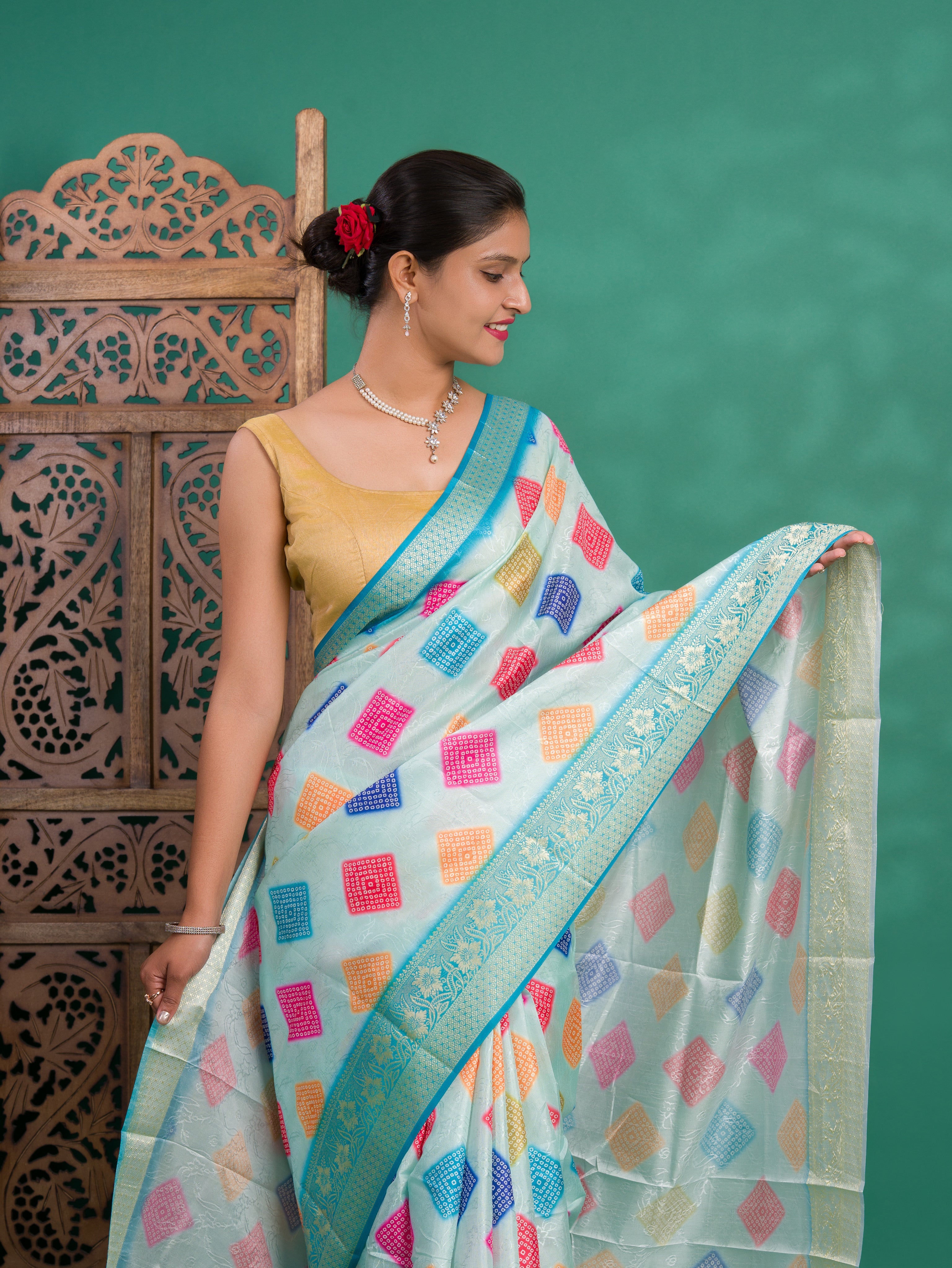 Tanmira New Dola Silk Bollywood Style With Zari border Saree GAN