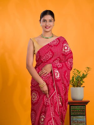 By Bandhani Saree With Casual Wear