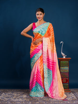 A  colorful saree in leheriya style 