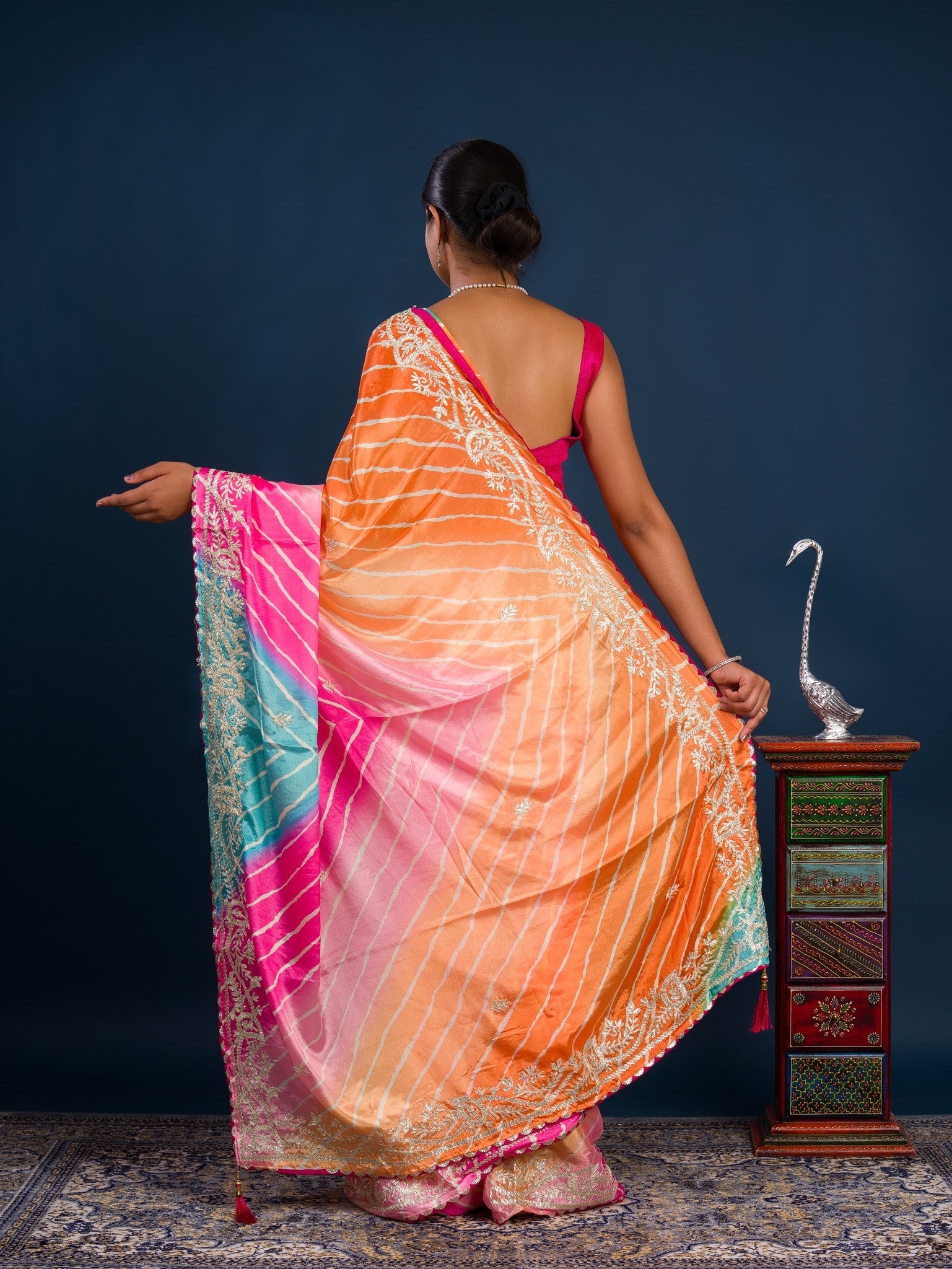 A  colorful saree in leheriya style 