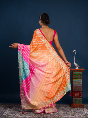 A  colorful saree in leheriya style 