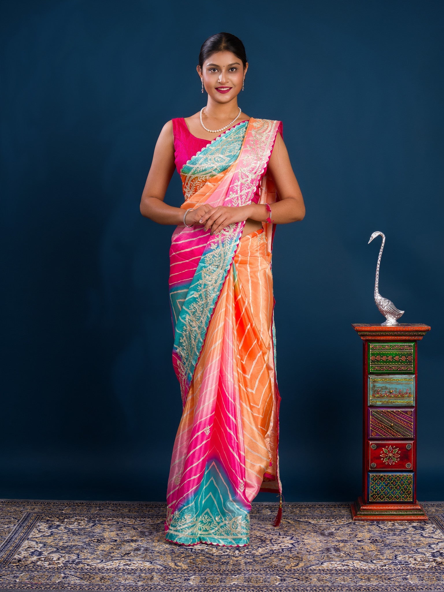 A  colorful saree in leheriya style 