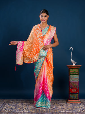 A  colorful saree in leheriya style 