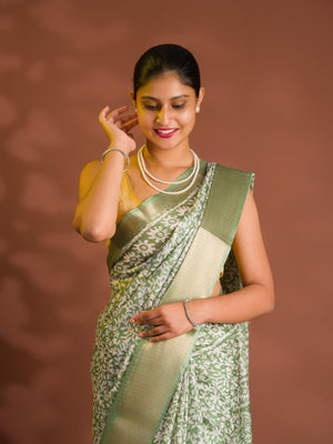 By Printed Style With Zari border Saree