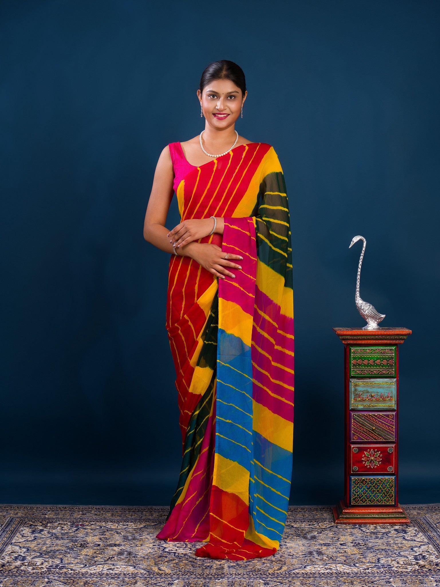 By New Chiffon Leheriya Style With Casual Wear Saree