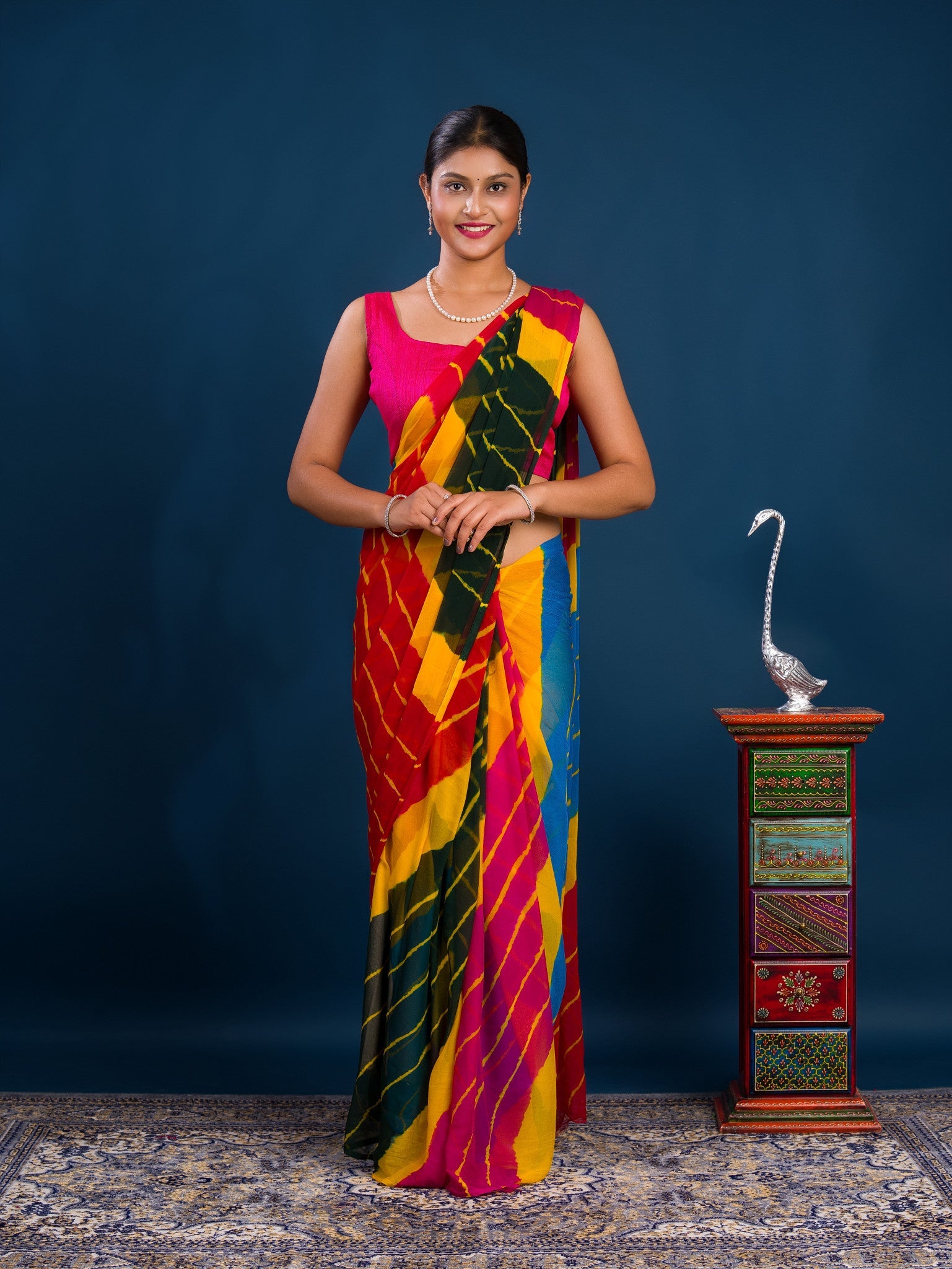 By New Chiffon Leheriya Style With Casual Wear Saree