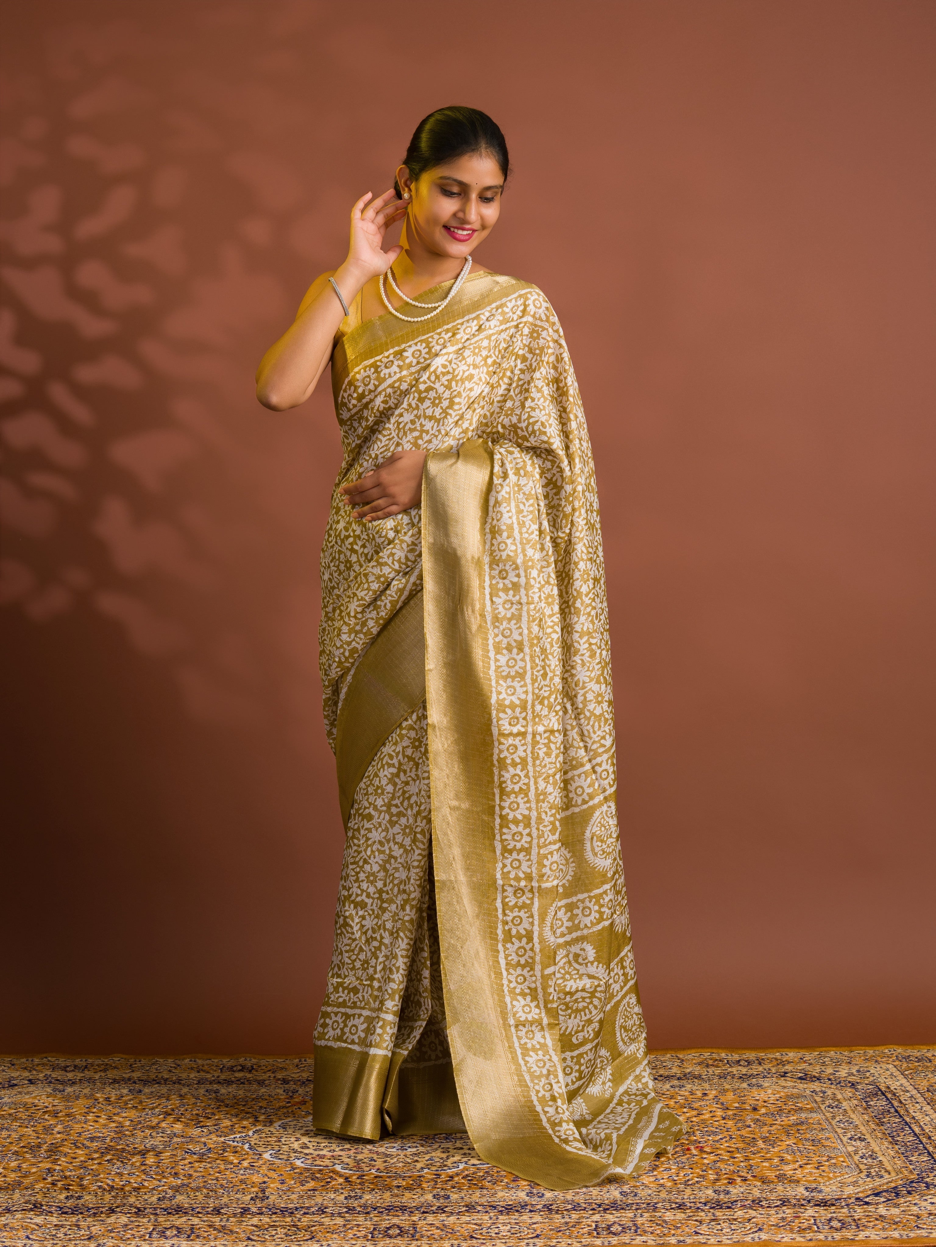 By Printed Style With Zari border Saree