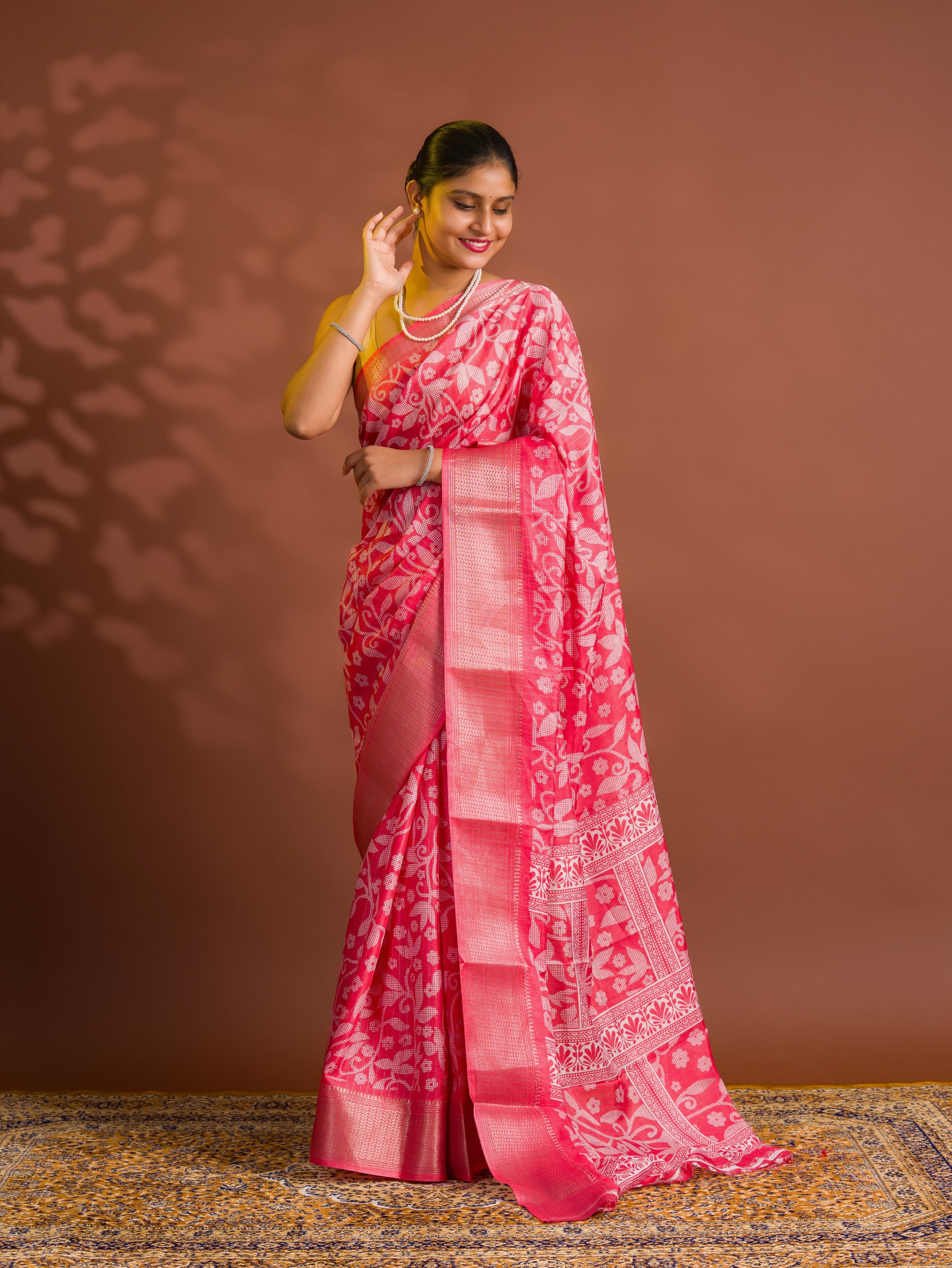 By Printed Style With Zari border